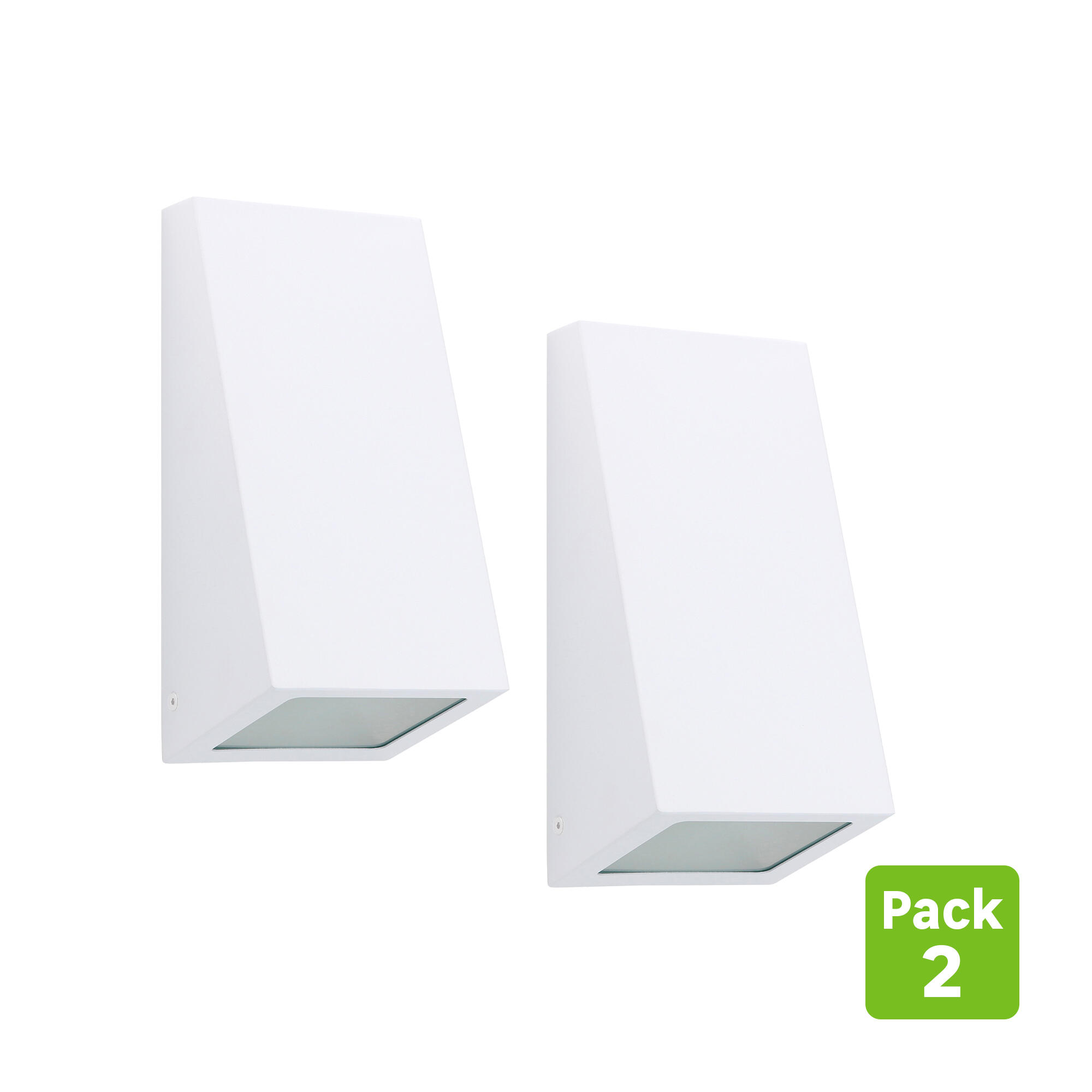 pack 2 apliques de pared exterior blanco 1 luz e27 de aluminio inspire balboa ip44