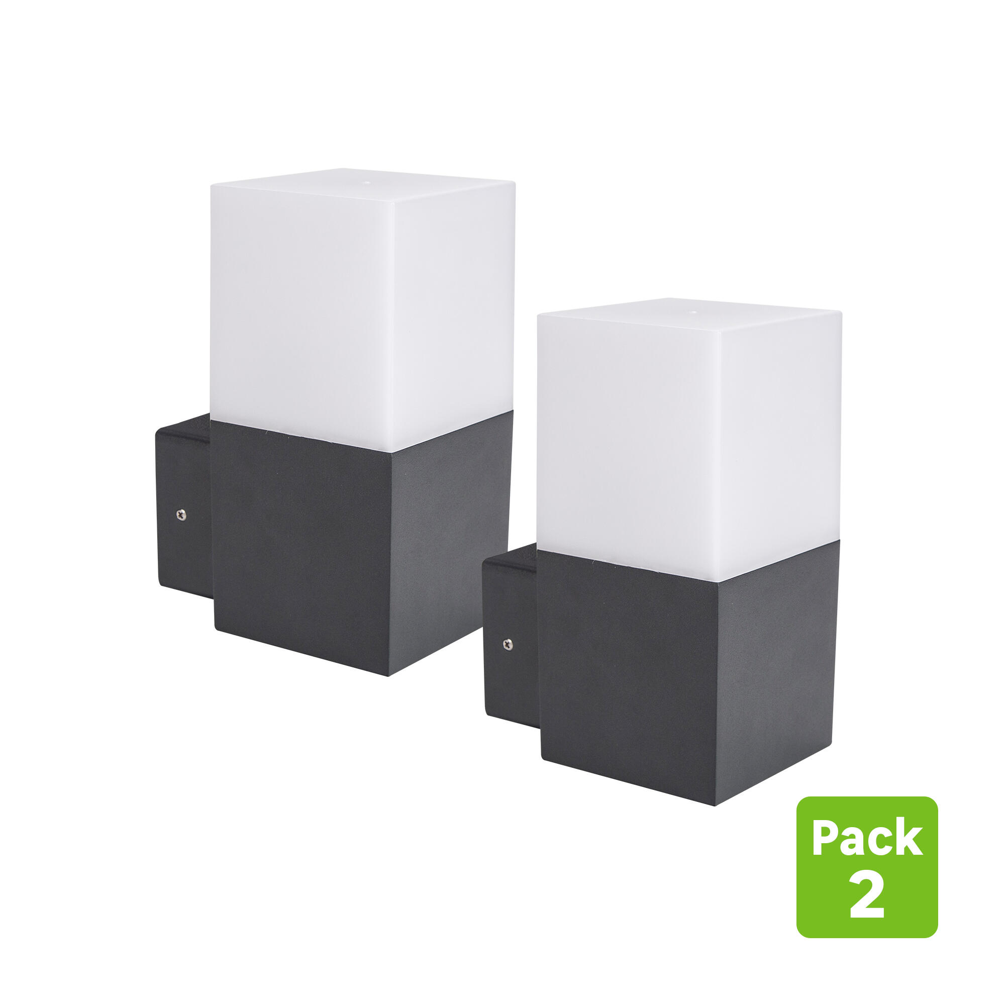 pack 2 apliques exterior e27 cies inspire grises e27 ip54