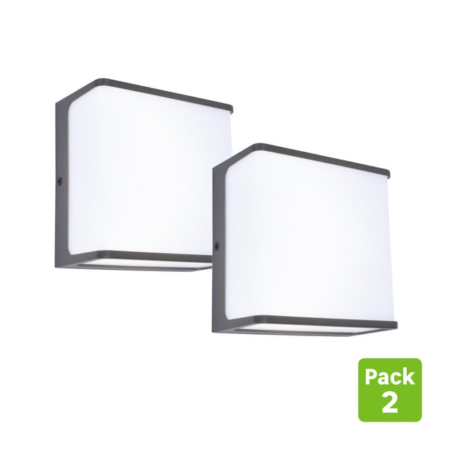 Pack 2 Apliques exterior LED INSPIRE Telin antracita 2110lm blanco neutro IP54