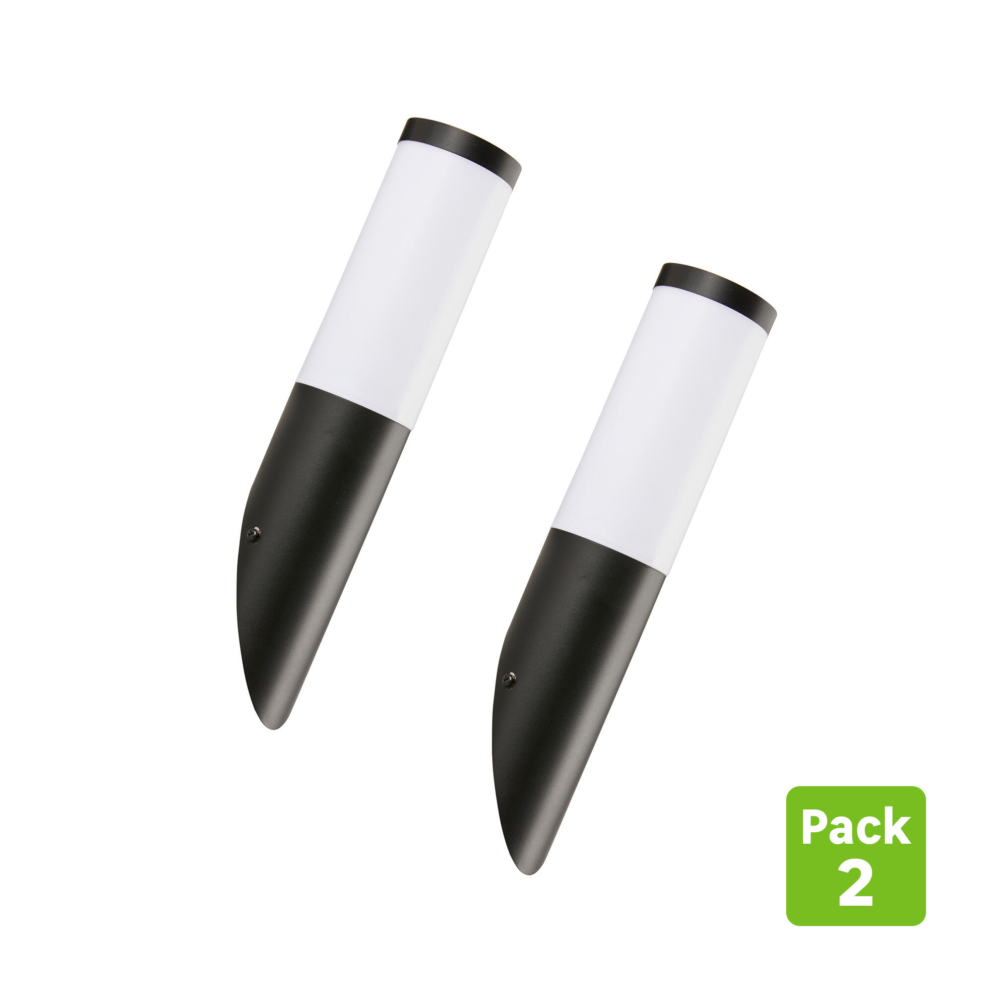 pack 2 apliques de exterior travis inspire negro e27