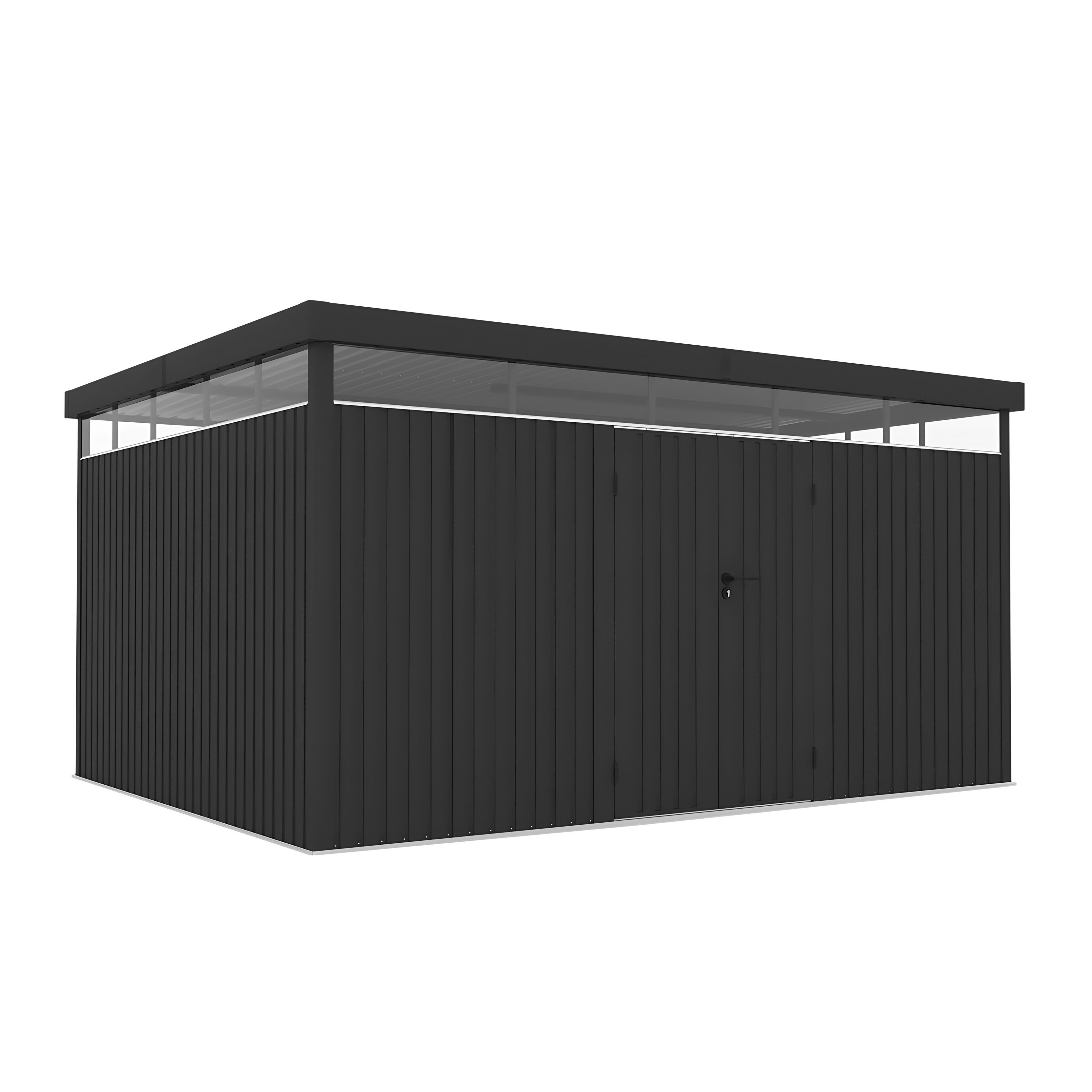 caseta de metal lumen l12 de 393x203x307 cm y 1206 m2 con 04 mm espesor y doble puerta abatible hoggar