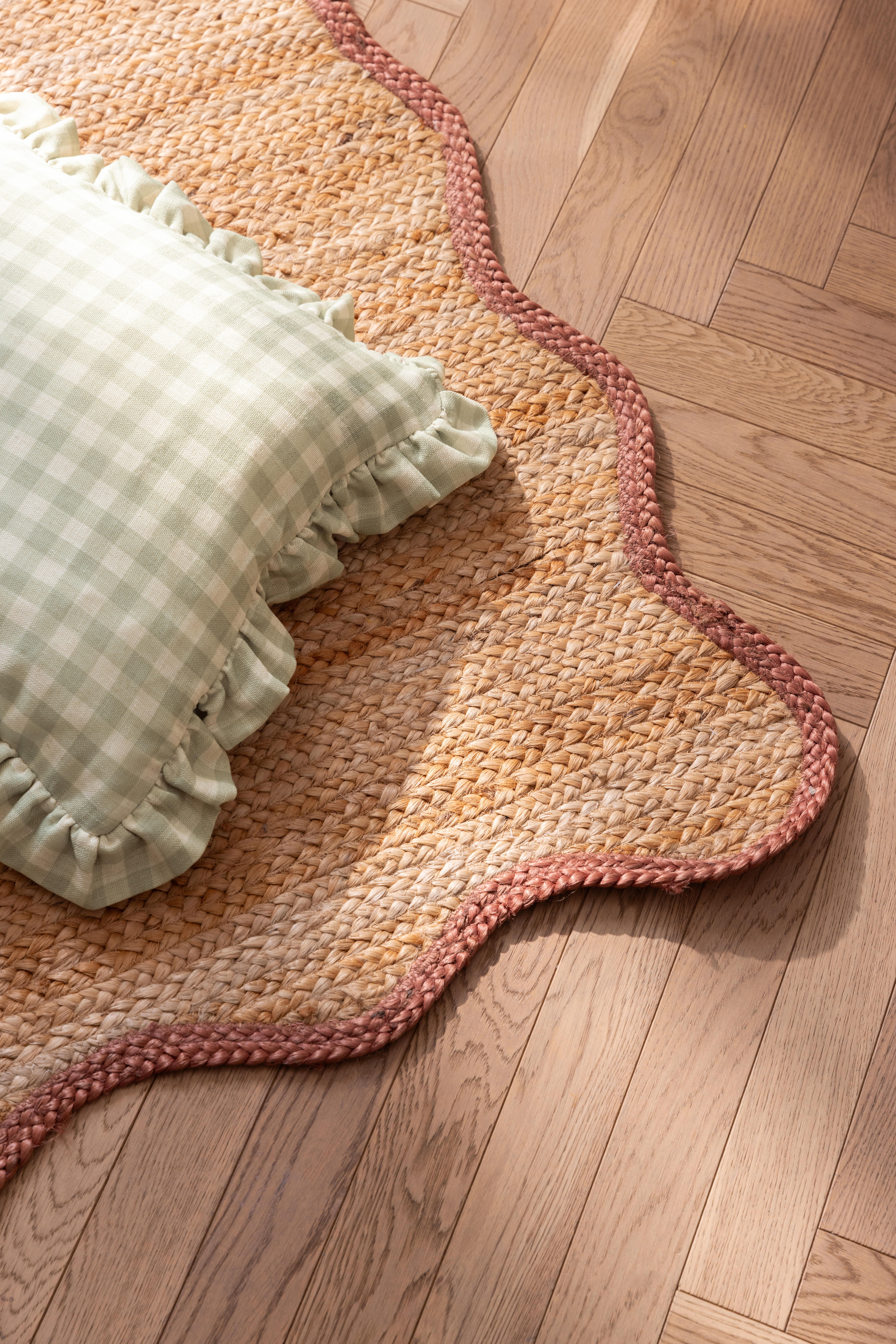 Dywan z juty Jute Pop Natural beżowy 80 x 150 cm z brązową lamówką Inspire - 3