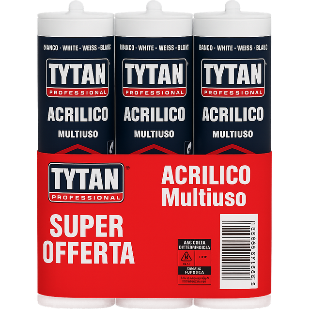 Set 3 sigillanti siliconi acrilico 280 ml bianco TYTAN