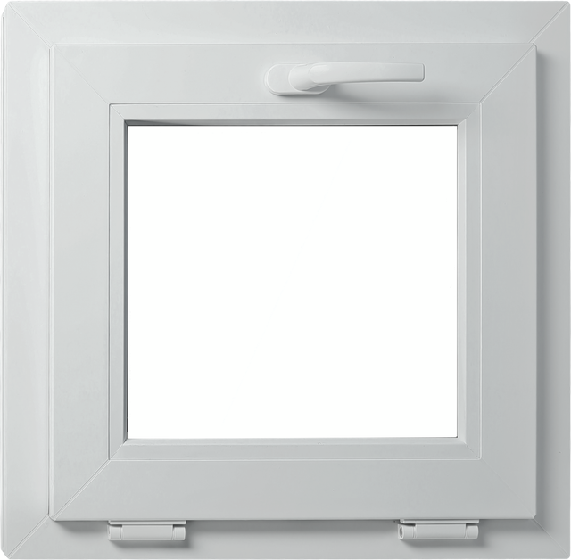 Okno PCV 2-szybowe fasadowe O1U białe 565x535 mm uchylne do wewnątrz