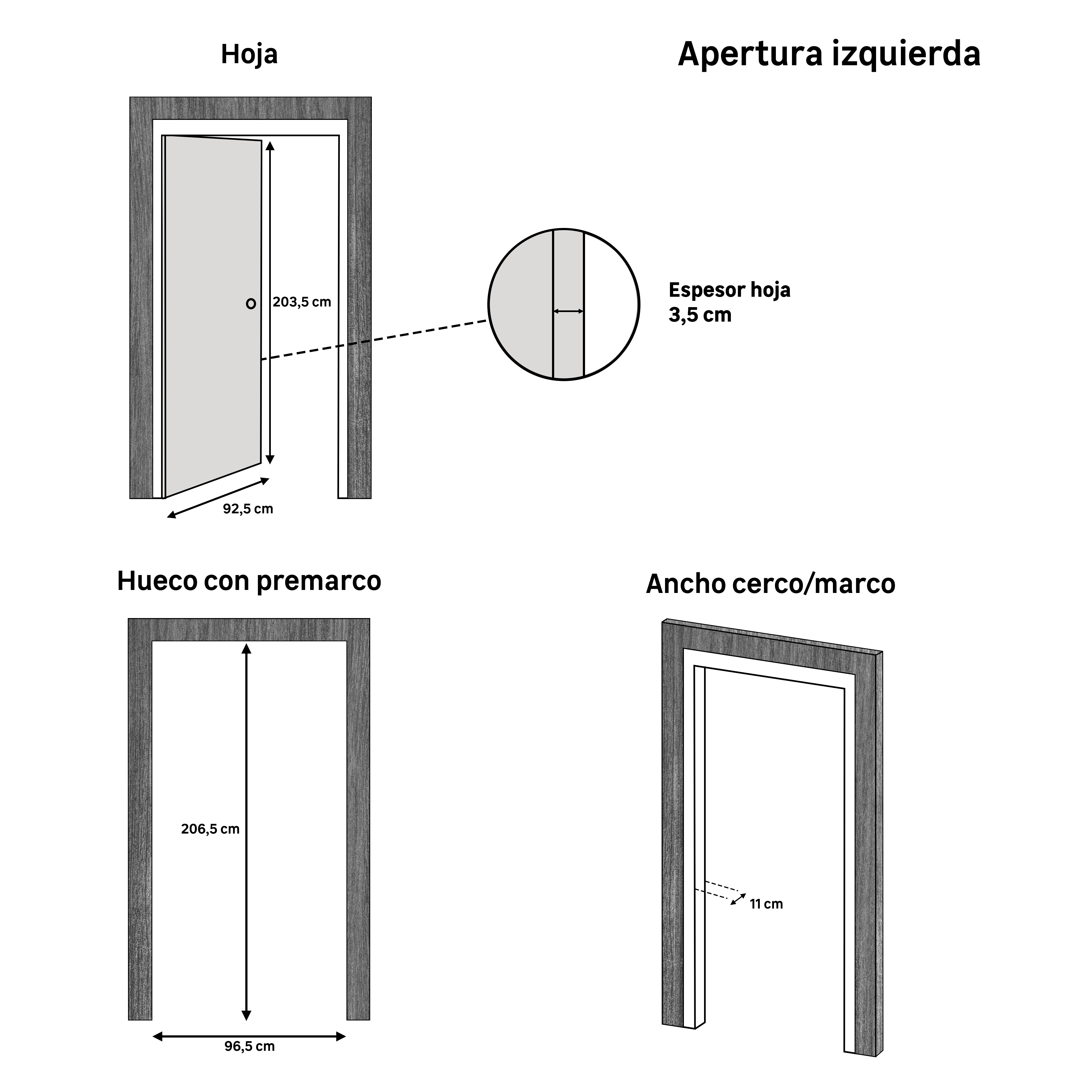 Puerta de interior abatible con cristal maciza melamina Line Berna ...