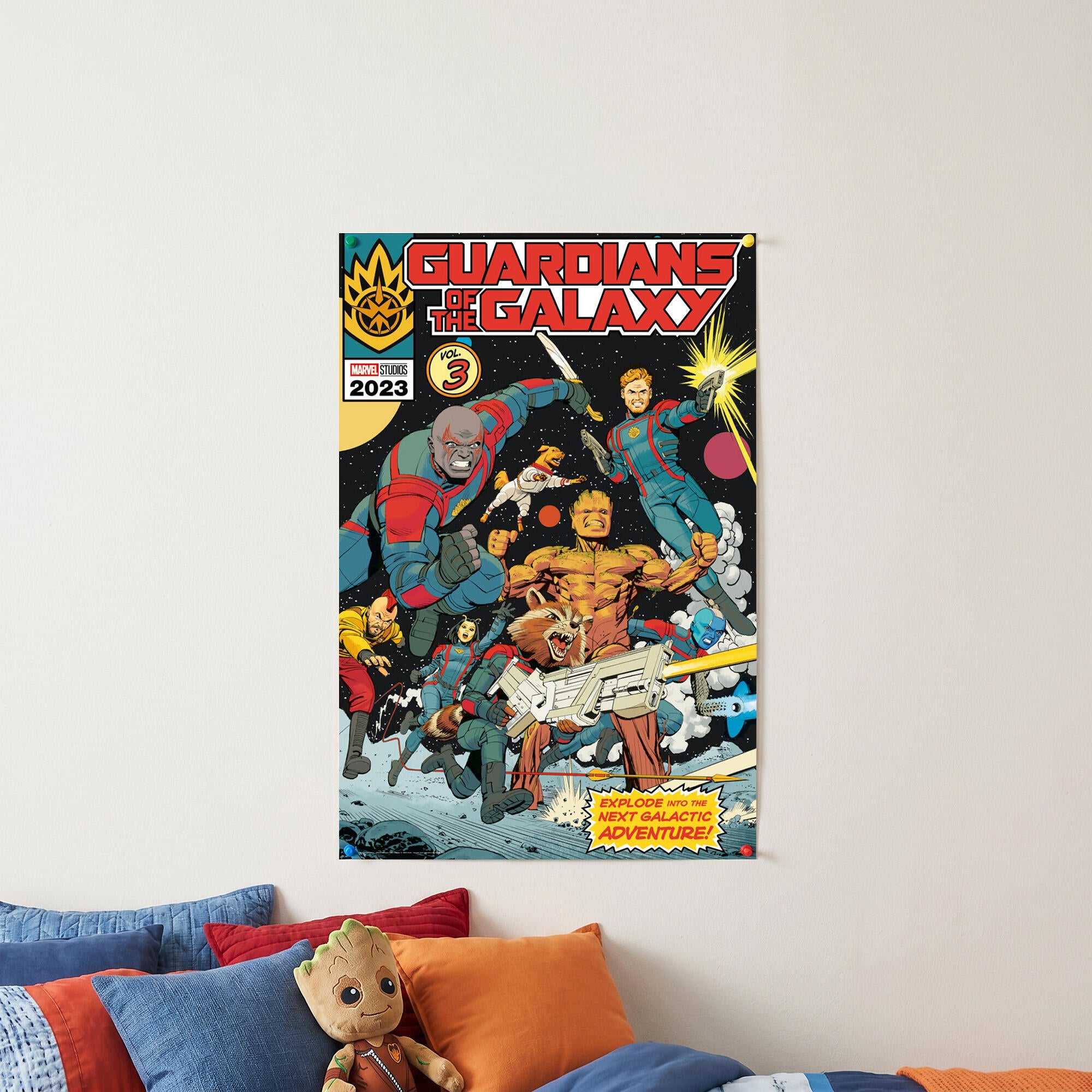 Póster Cine rectangular de 61 x 91.5 cm. Papel Marvel Guardianes de la Galaxia Vol 3 multicolor - 4