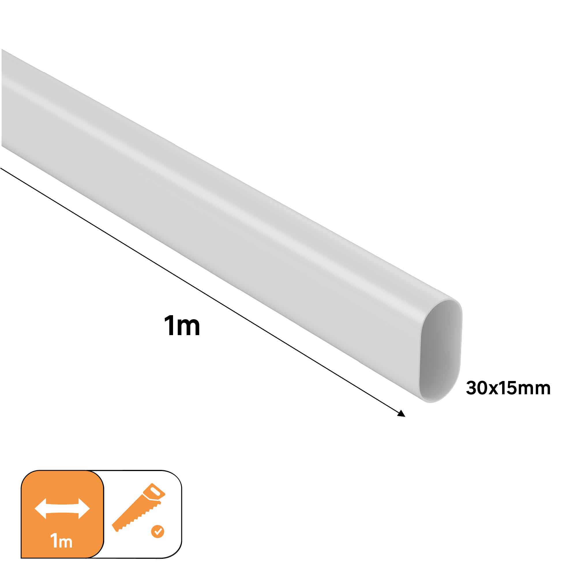 Drążek do szafy 100 cm biały Spaceo