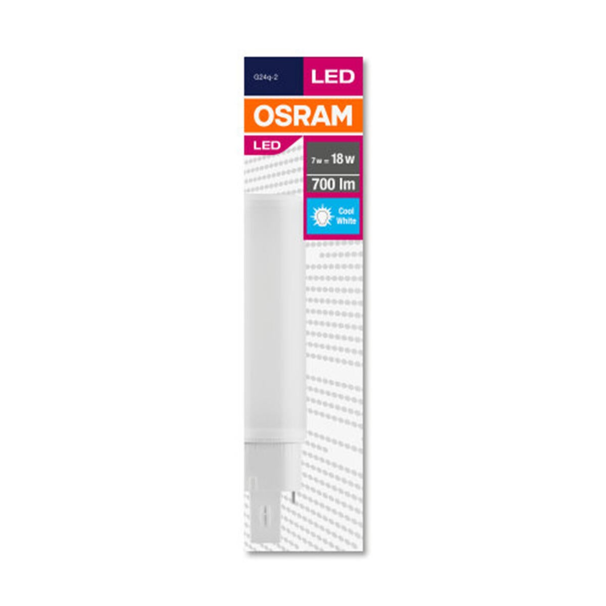 Lampadina LED, G24D2 tubo, opaco, 7W = 700 LM (equiv 18 W), 120°, OSRAM - 2