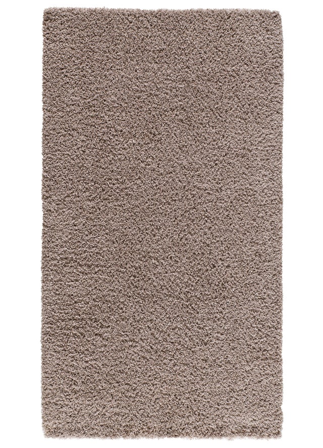 Alfombra pie de cama polipropileno Shaggy Gante 67x120cm pelo largo liso beige
