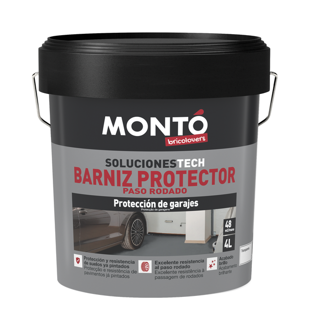 Resina color transparente para hormigón, piedra, ladrillo MONTÓ brillante 4l base agua