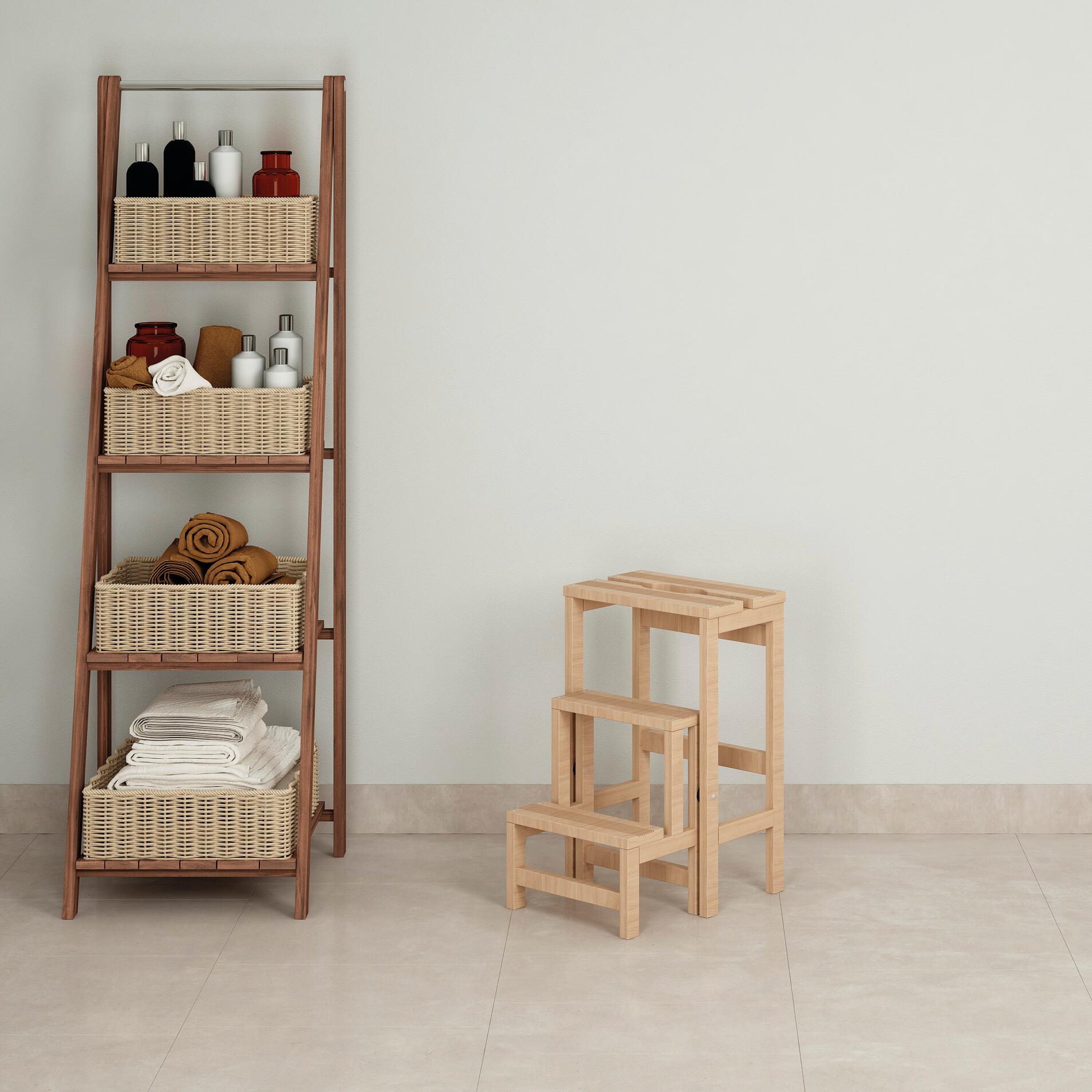 Scaletta COLOMBO Ribaltino in legno 3 gradini portata massima 120 kg per lavori fino a 0.57 m - 2