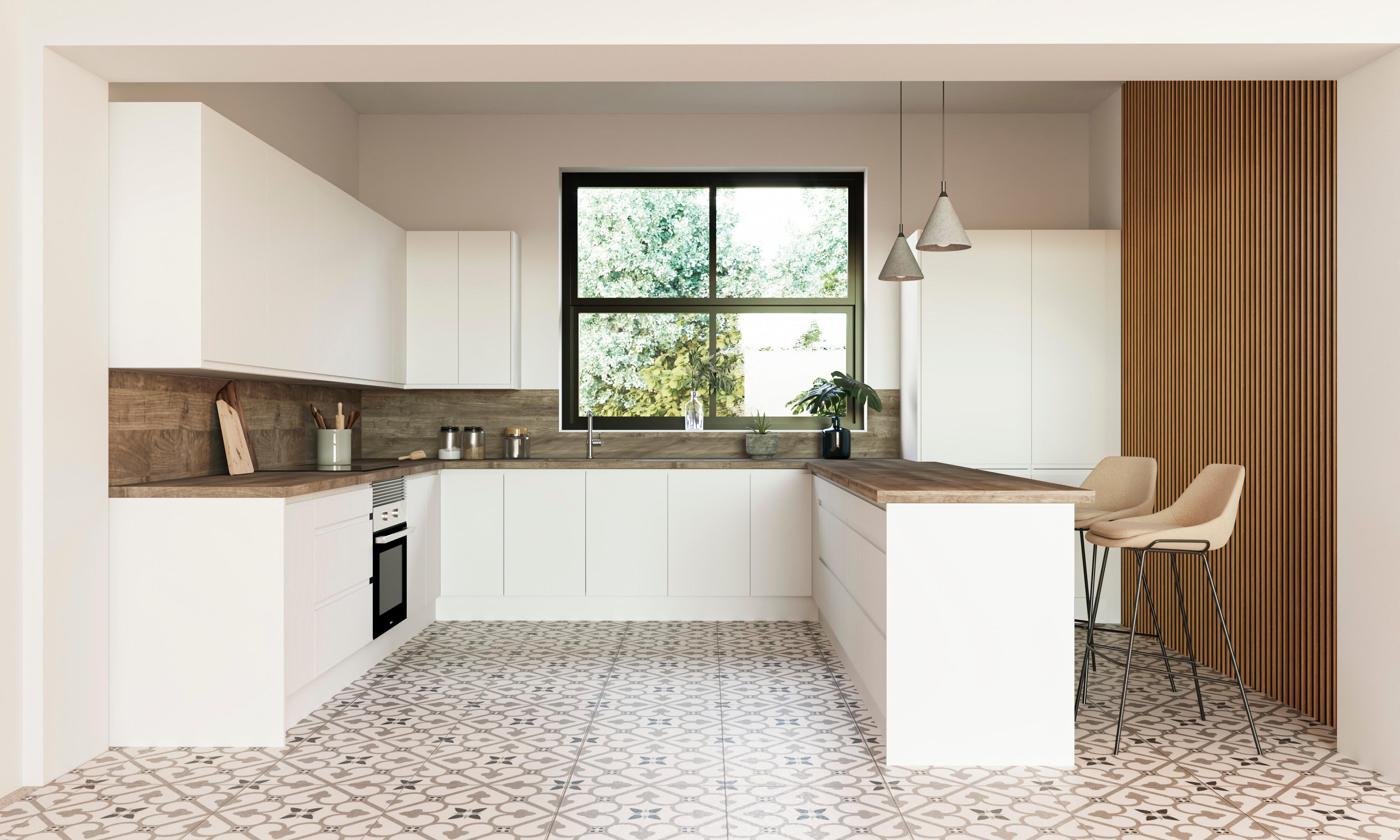 PUERTA PARA MUEBLE DE COCINA CADIZ BLANCO MATE MDF ABATIBLE 40X90CM - 3