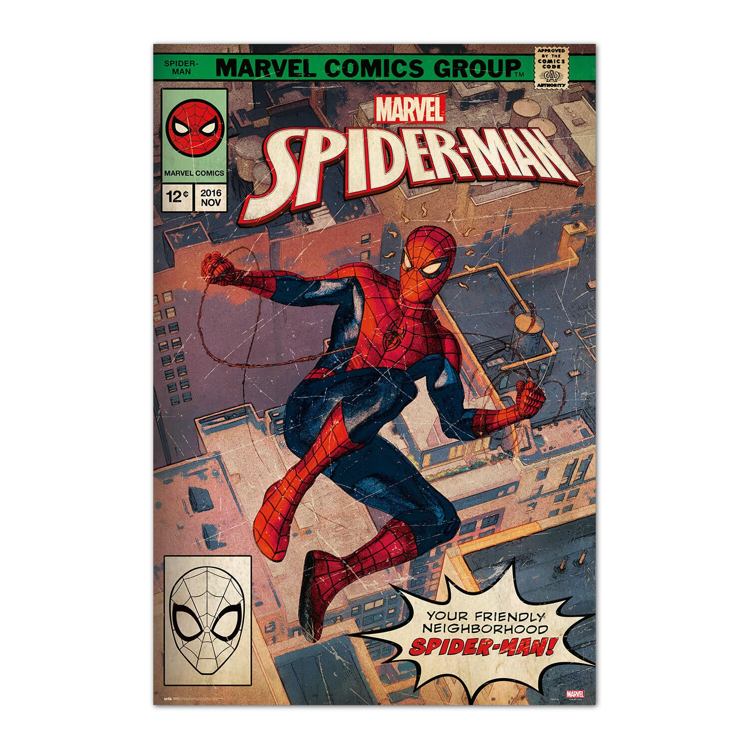 Póster Cine rectangular de 61 x 91.5 cm. Papel Marvel Spider-Man Portada Comic multicolor - 2