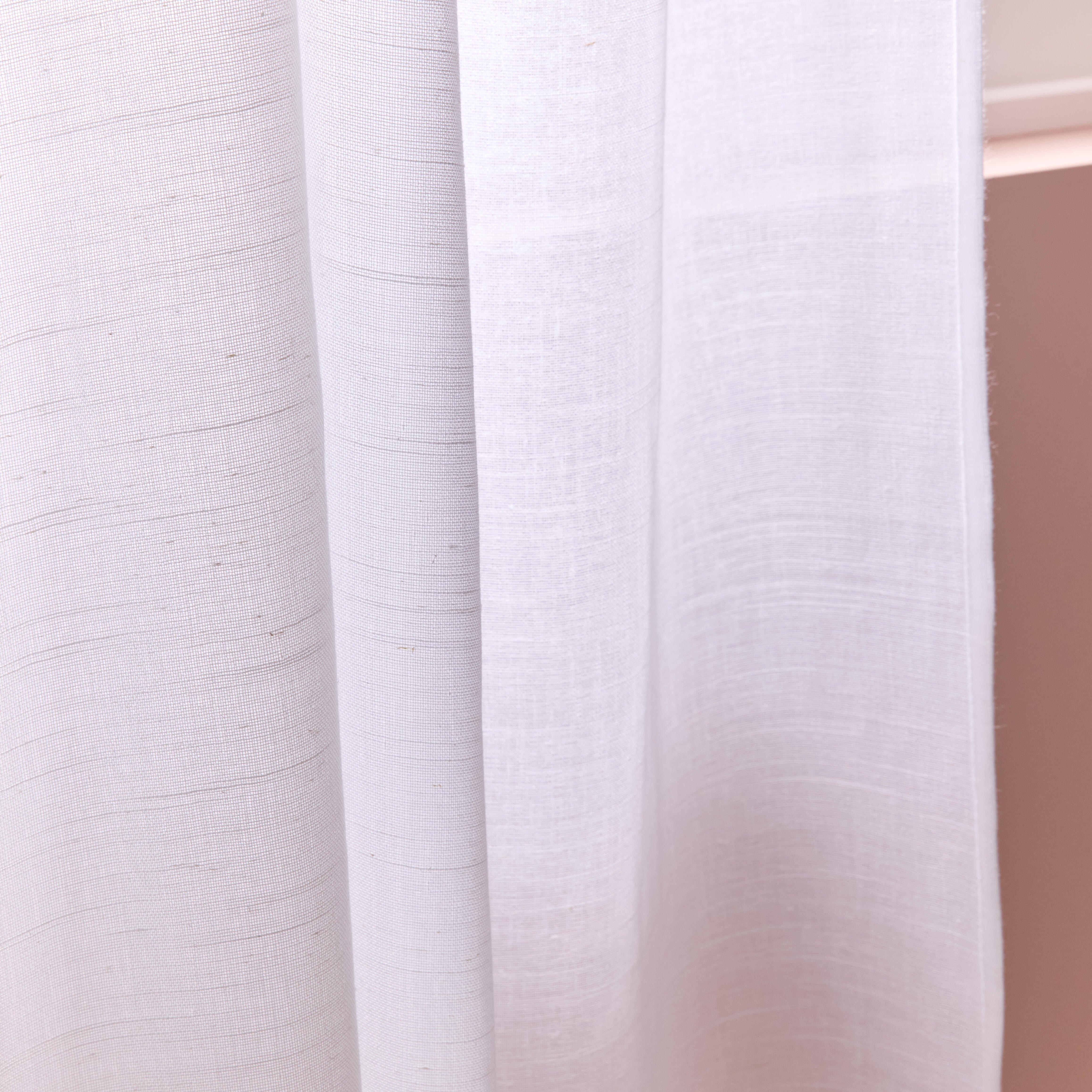 Visillo ollaos Cambria poliéster lino de 200x280cm INSPIRE liso blanco. Incluye cinta termoadhesiva - 4