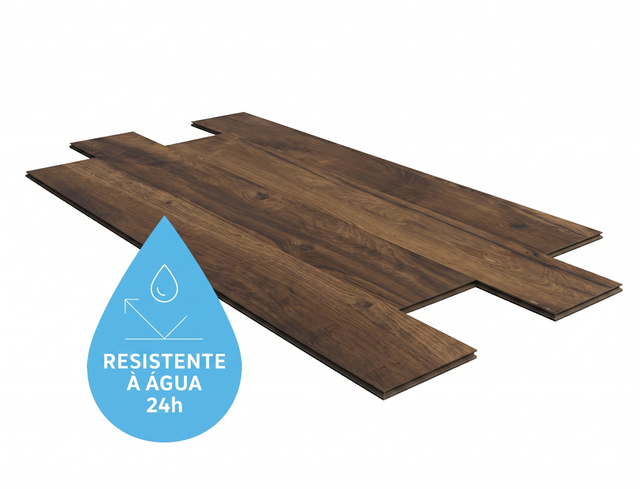 Pavimento flutuante laminado Okera resistente à água 24h médio 8 mm Artens OSC425