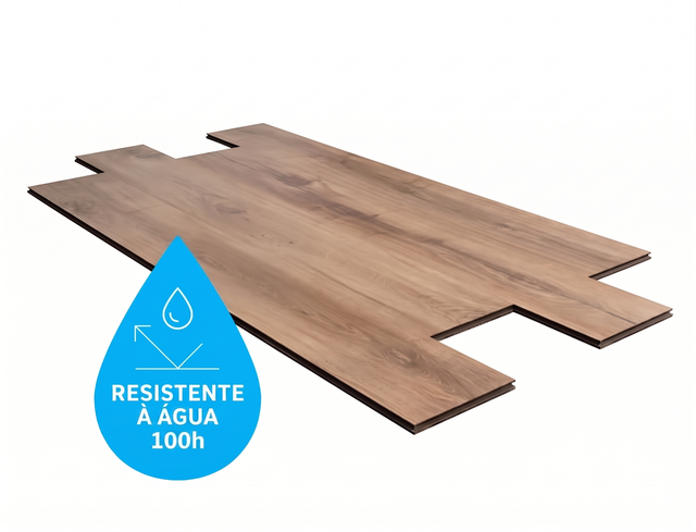Pavimento flutuante laminado Zaragoza resistente à água 100h premium 8 mm Artens NAT340