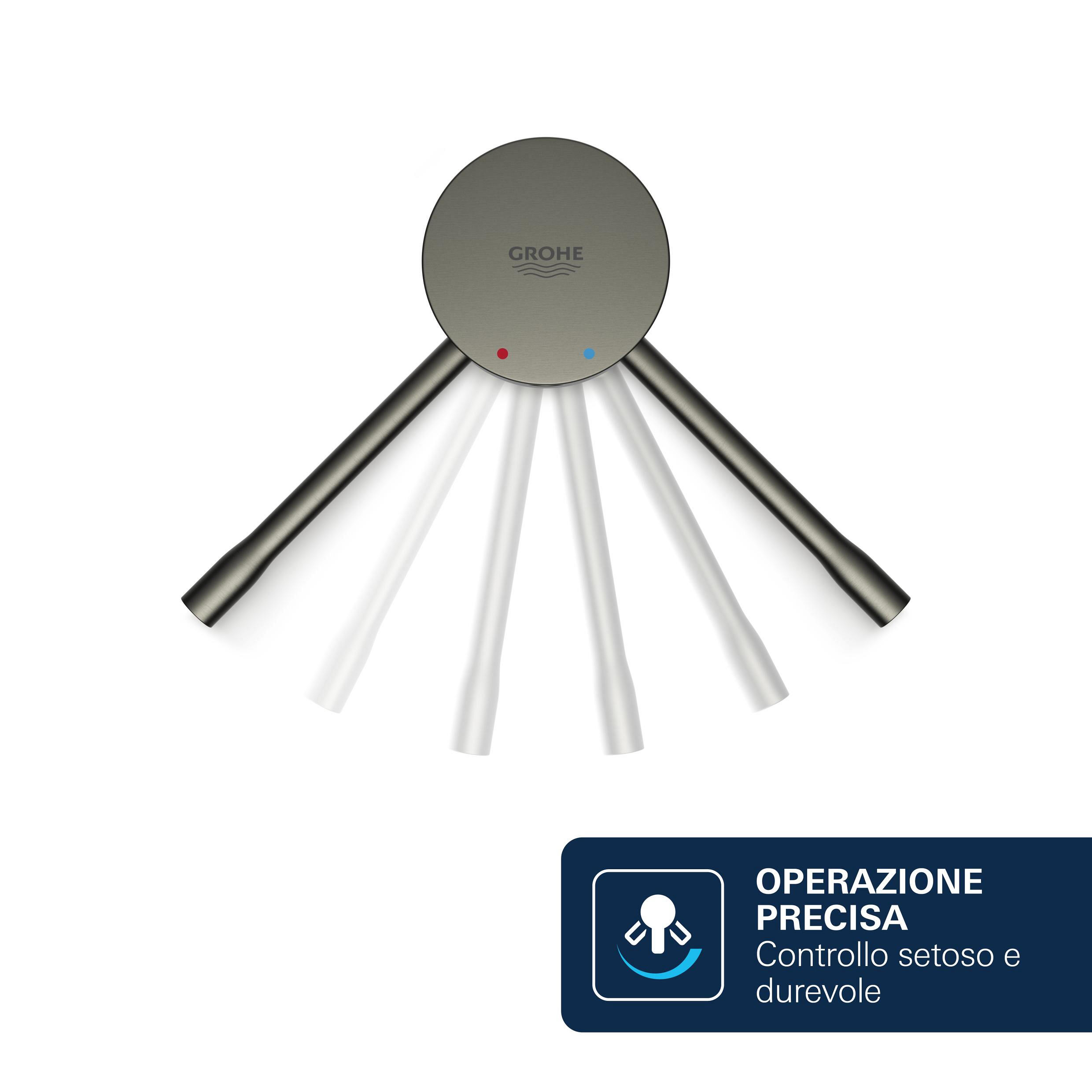 Rubinetto da cucina con doccetta a collo di cigno Essence antracite spazzolato satinato GROHE - 15