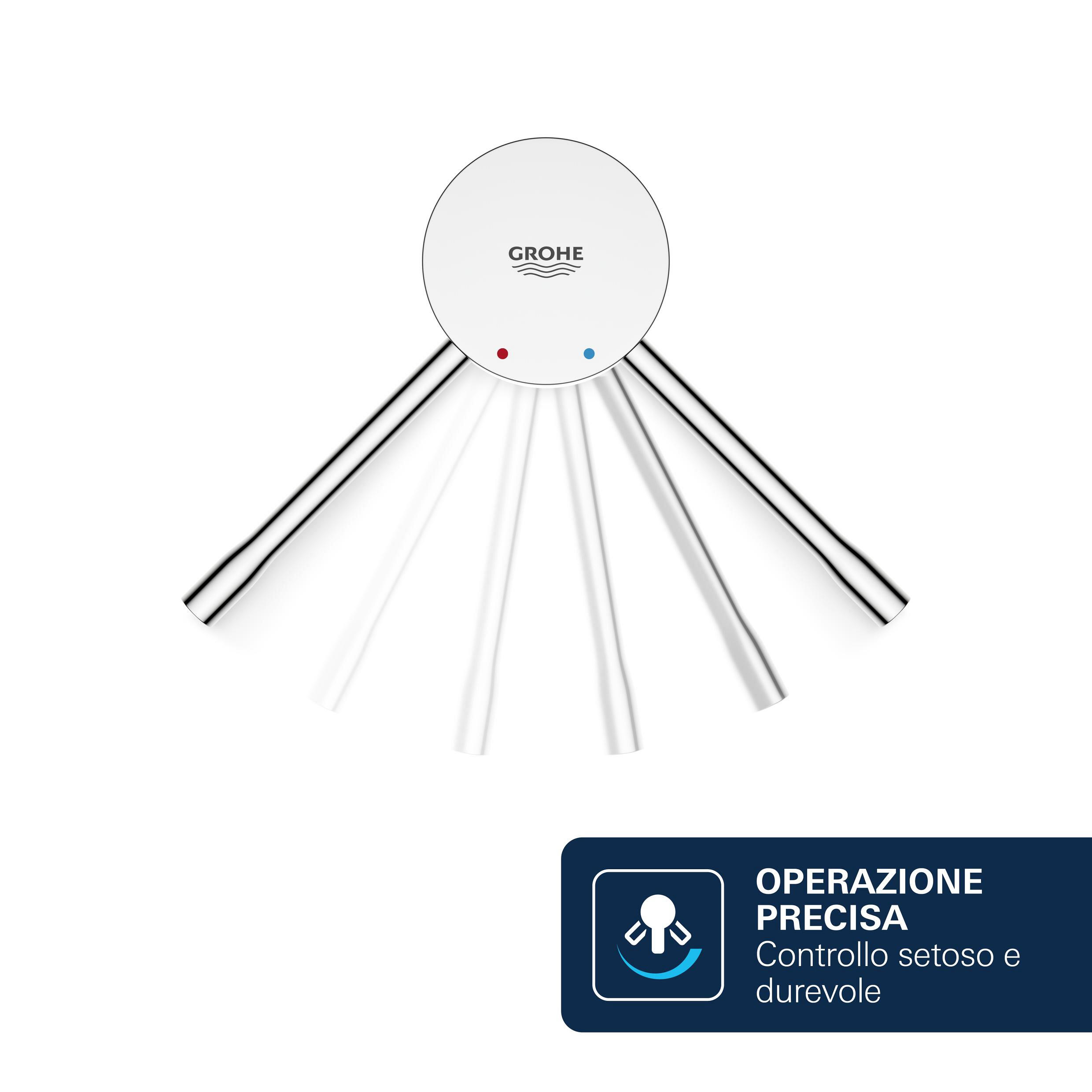 Rubinetto per lavabo a canna media getto laminare cristallino Essence cromo lucido GROHE - 10