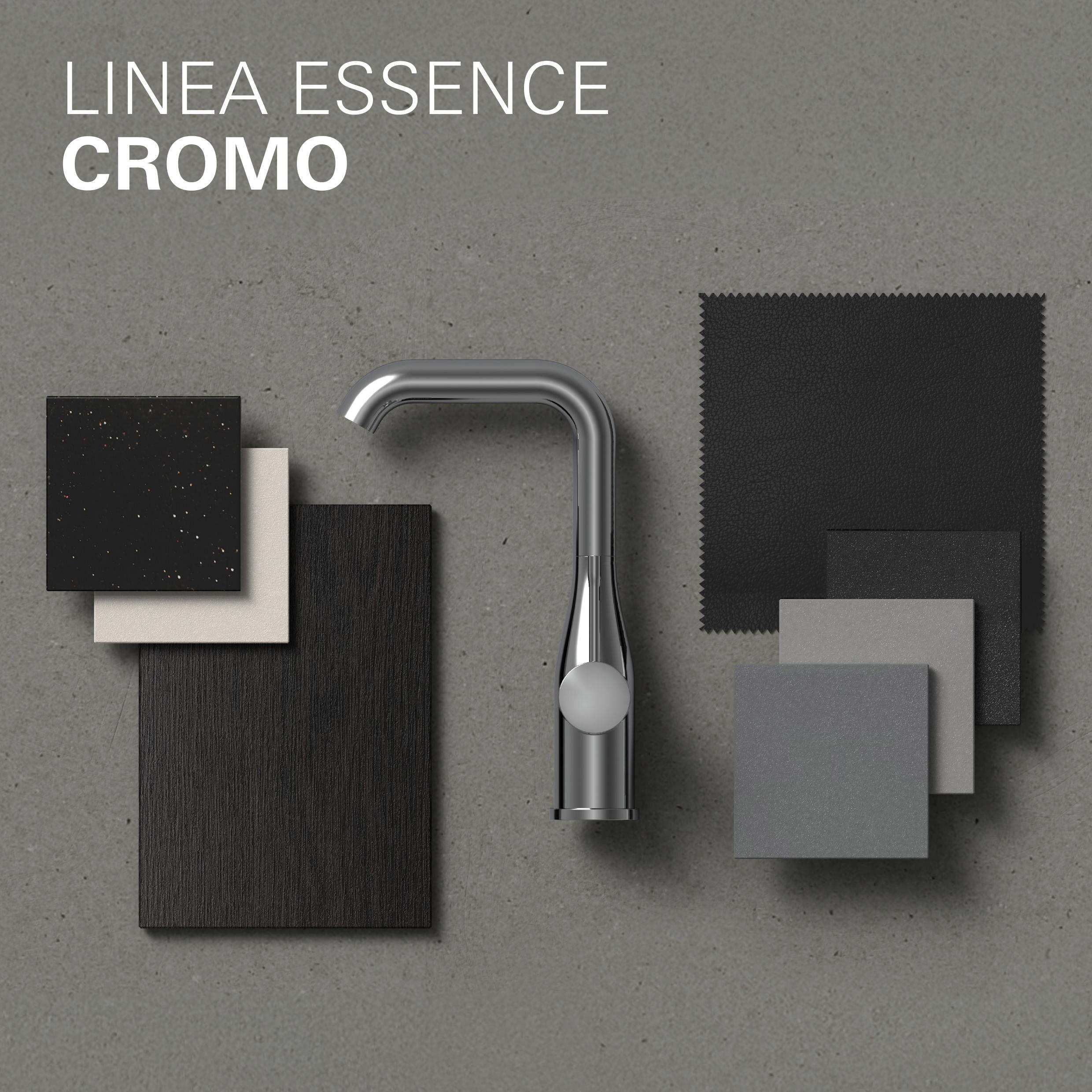 Rubinetto per lavabo a canna media getto laminare cristallino Essence cromo lucido GROHE - 9