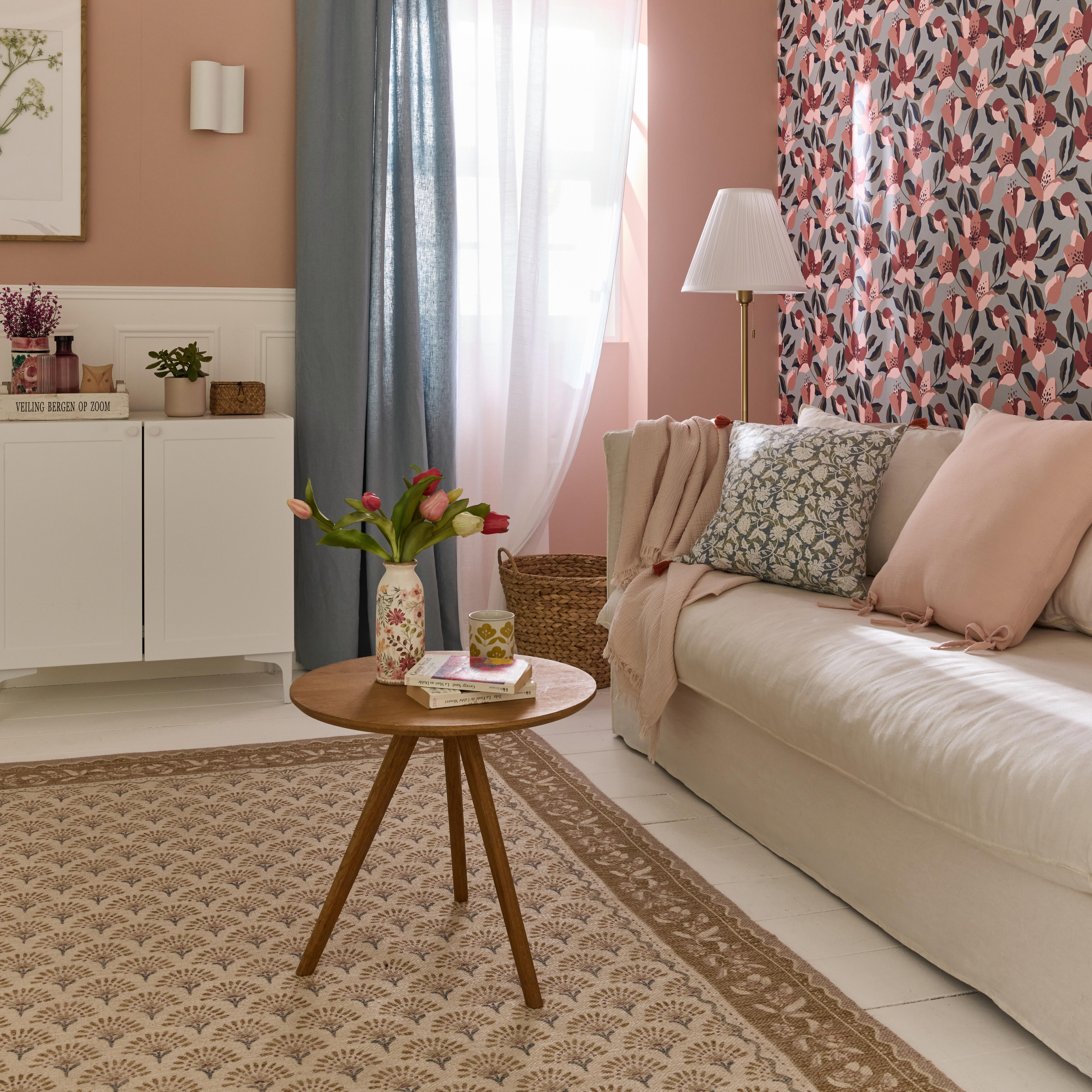 Visillo ollaos Cambria poliéster lino de 200x280cm INSPIRE liso blanco. Incluye cinta termoadhesiva - 3
