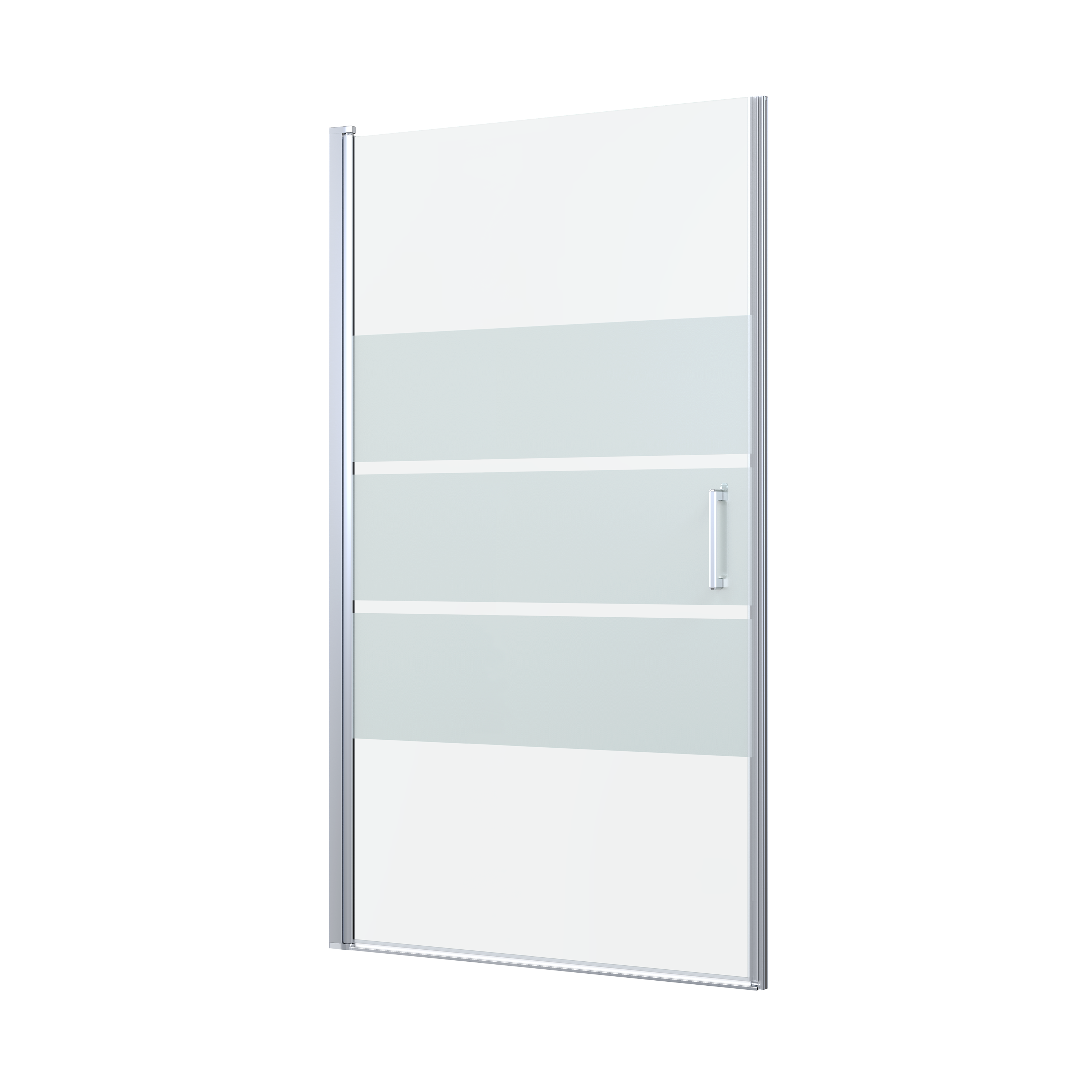 Porta doccia battente Remix L 97.5-100.5 cm x H 195 cm x SP 6 mm, profilo cromo, vetro smerigliato - 2