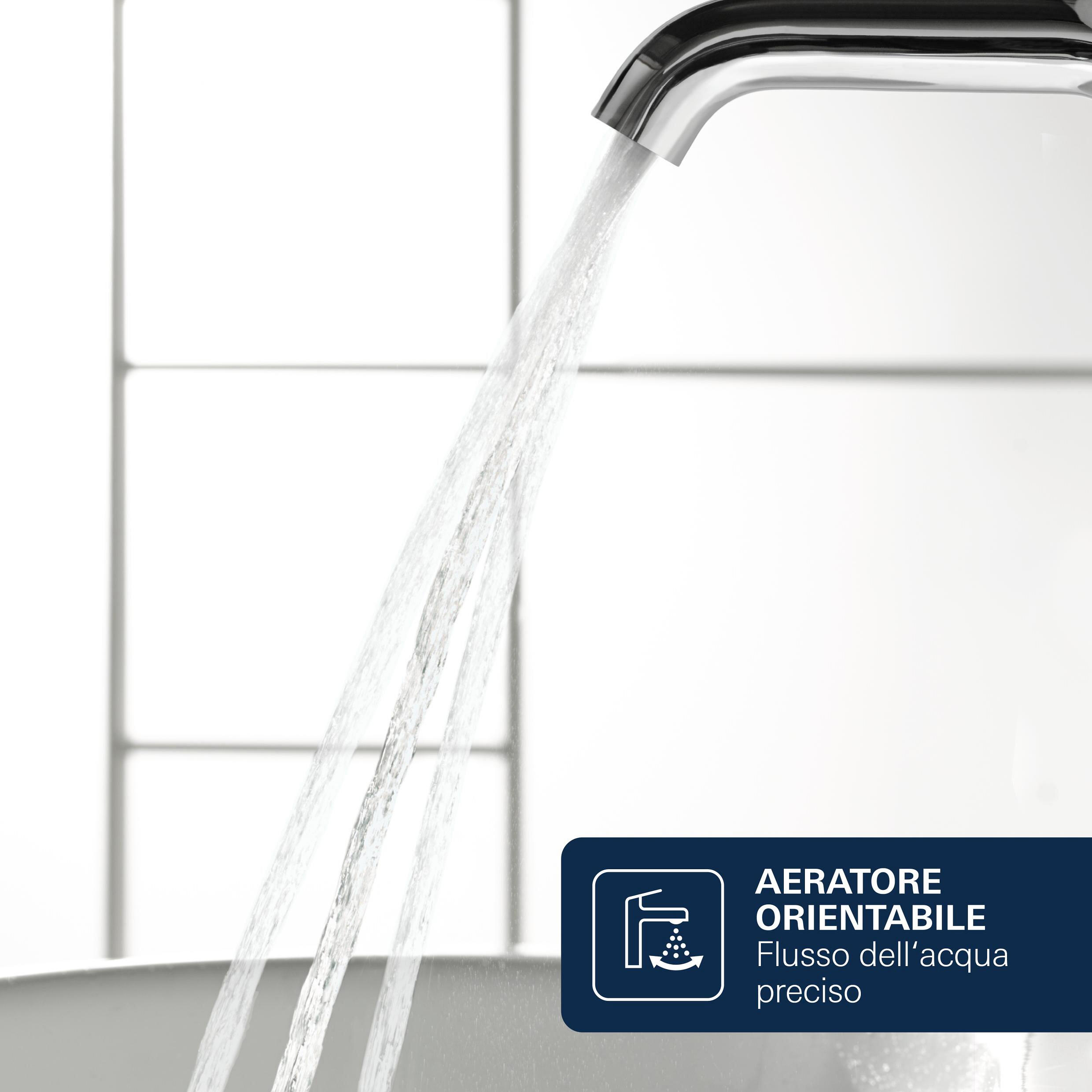Rubinetto per lavabo a canna media getto laminare cristallino Essence cromo lucido GROHE - 7