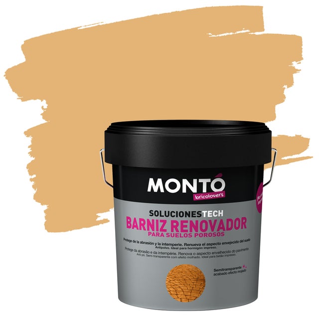 Pintura suelo color tostado para hormigón, piedra, ladrillo MONTÓ semibrillante 750 ml base agua