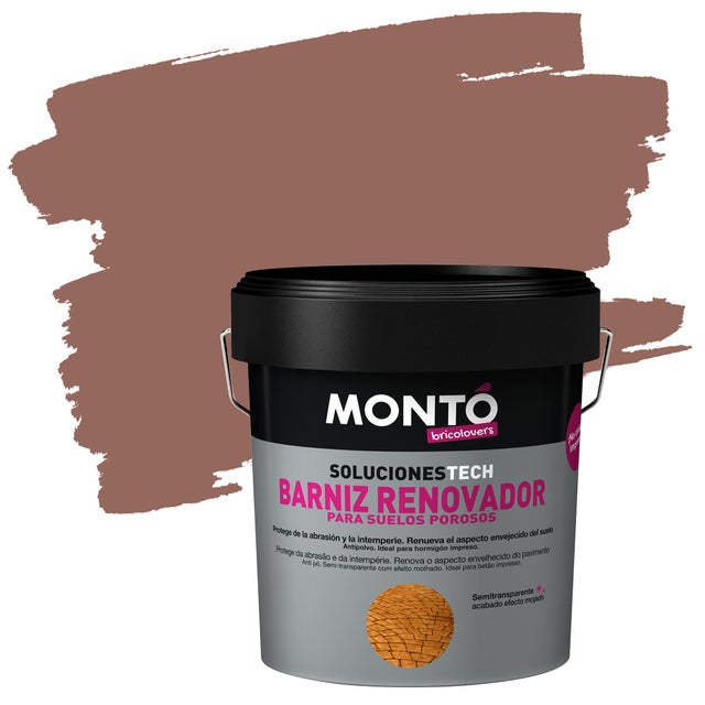 Pintura suelo color rojo inglés para hormigón, piedra, ladrillo MONTÓ semibrillante 4l base agua