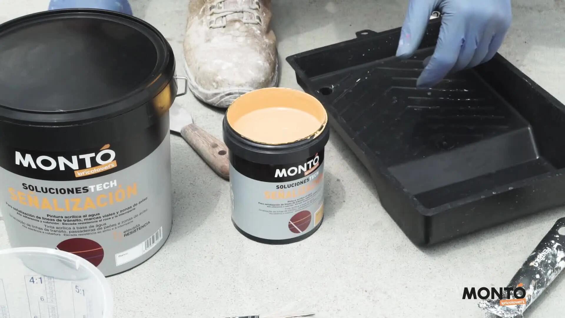 Pintura suelo color amarillo para hormigón, piedra, ladrillo MONTÓ satinado 750 ml base agua - 4