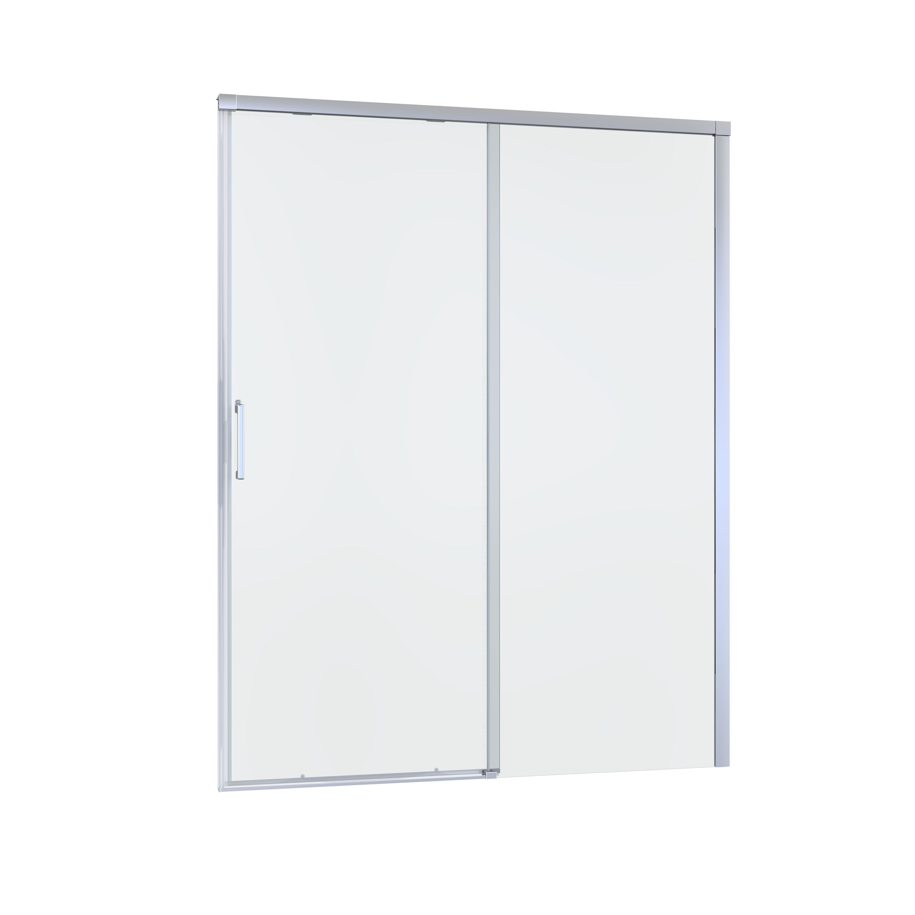 Porta doccia scorrevole L 156.5-160.5 cm x H 195 cm per nicchia in vetro trasparente SP. 8 mm, profilo lucido cromo, serie Remix - 3