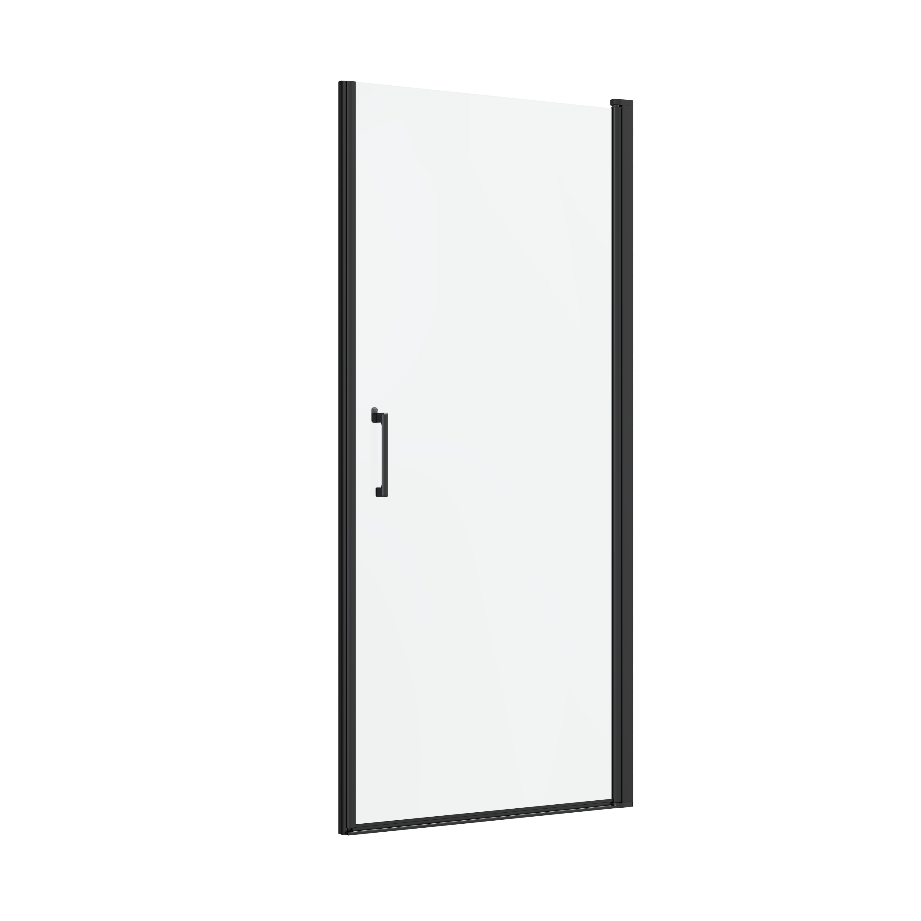 Porte de douche pivotante transparent, noir 80 cm, Remix - 2