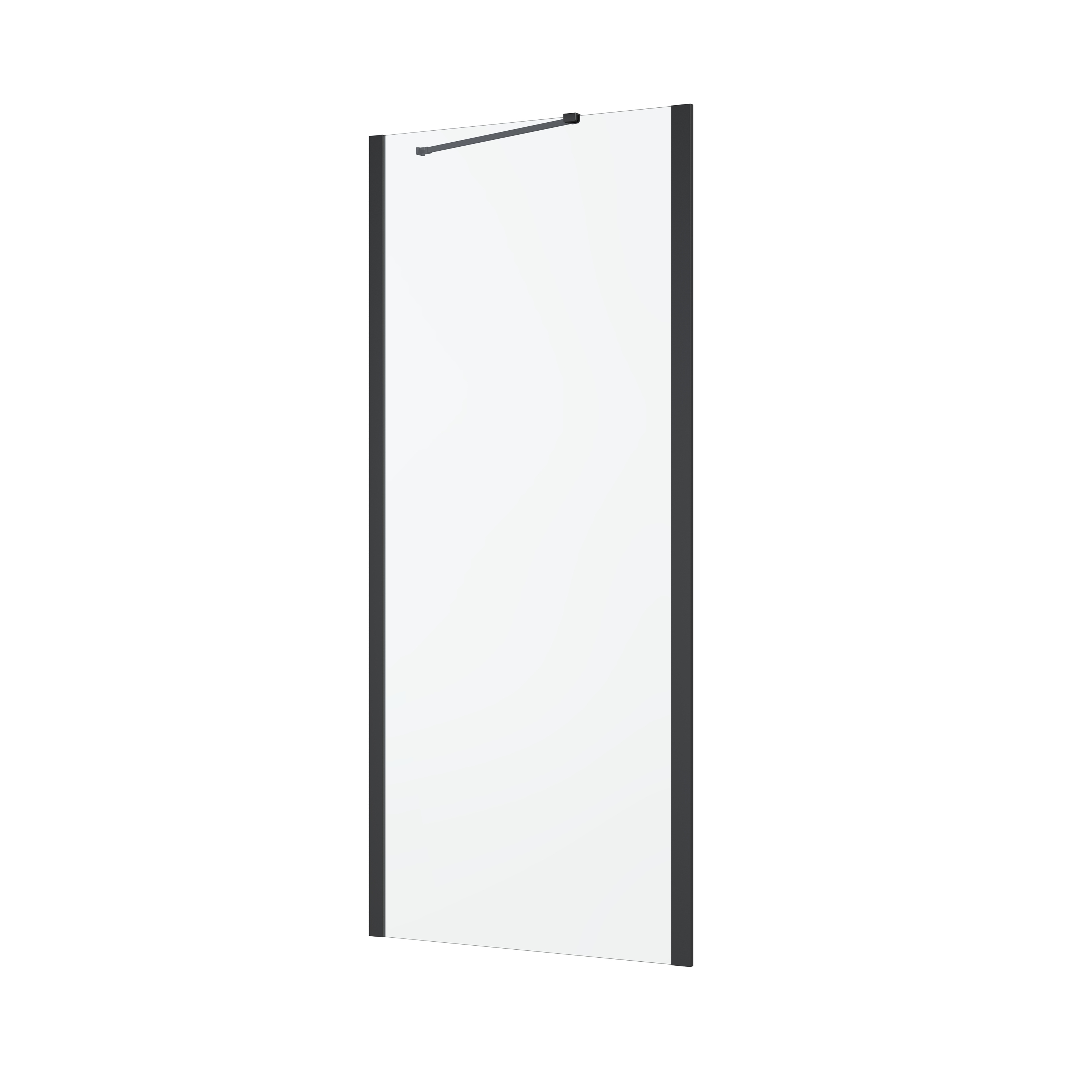 Pannello laterale per box doccia L 69.5 x H 195cm, Sp. 6 mm vetro vetro senza finitura / trasparente profilo in alluminio nero cromato - 2