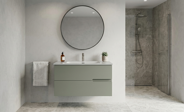 MUEBLE DE BAÑO MÓNACO VERDE 80X45CM 2 CAJONES