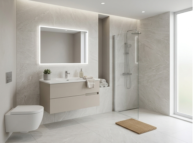 MUEBLE DE BAÑO MÓNACO BEIGE 80X45CM 2 CAJONES