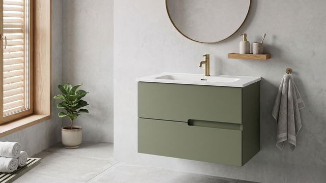 MUEBLE DE BAÑO MÓNACO VERDE 60X45CM 2 CAJONES
