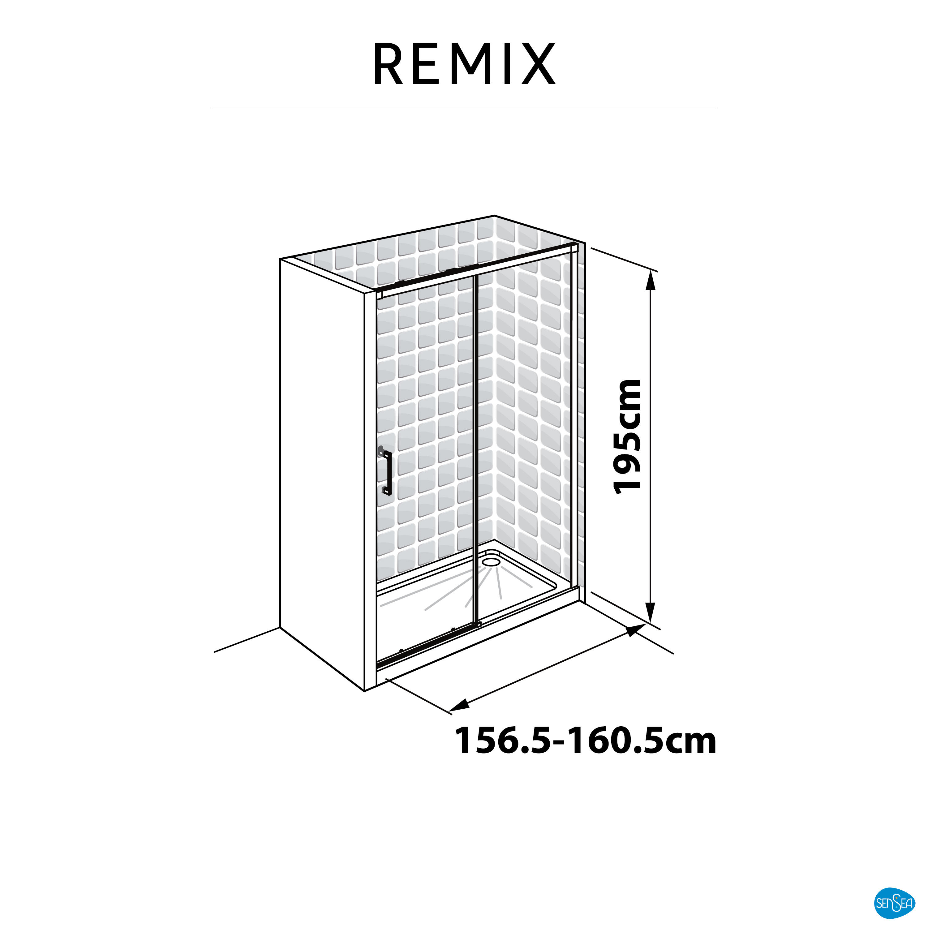 Paroi de douche coulissante sérigraphié 160 cm, Remix - 7