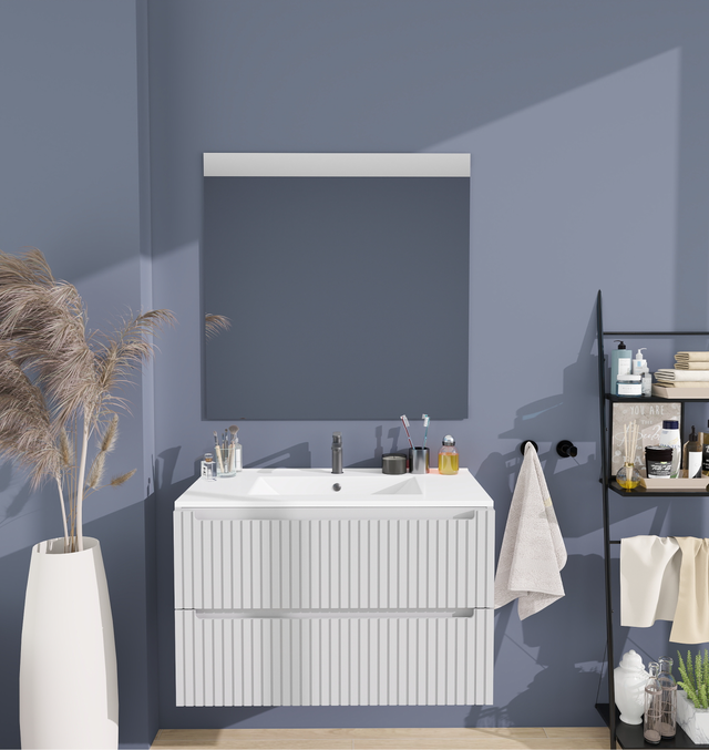 MUEBLE DE BAÑO BLUR 60CM GRIS 2 CAJONES