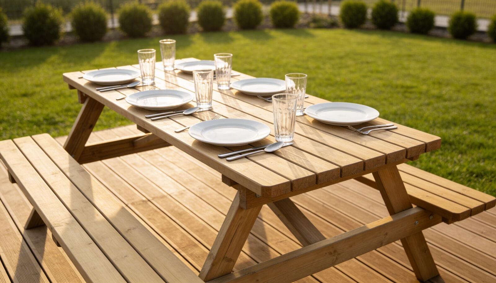 Mesa de madeira KIT PICNIC 180X150X70CM - 8