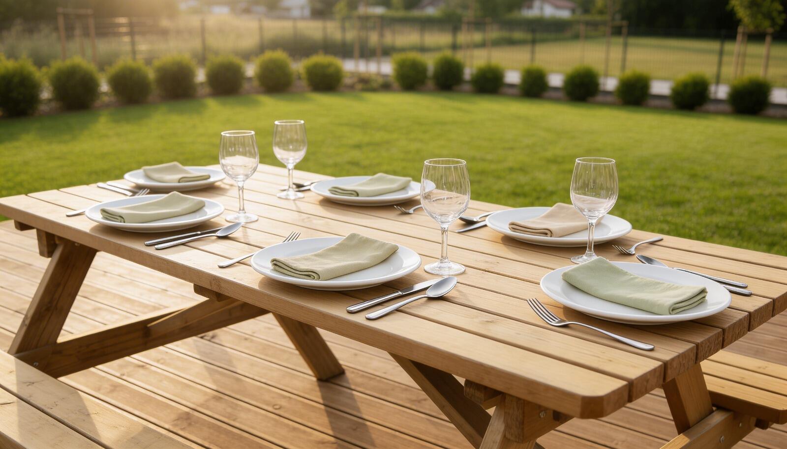 Mesa de madeira KIT PICNIC 180X150X70CM - 7