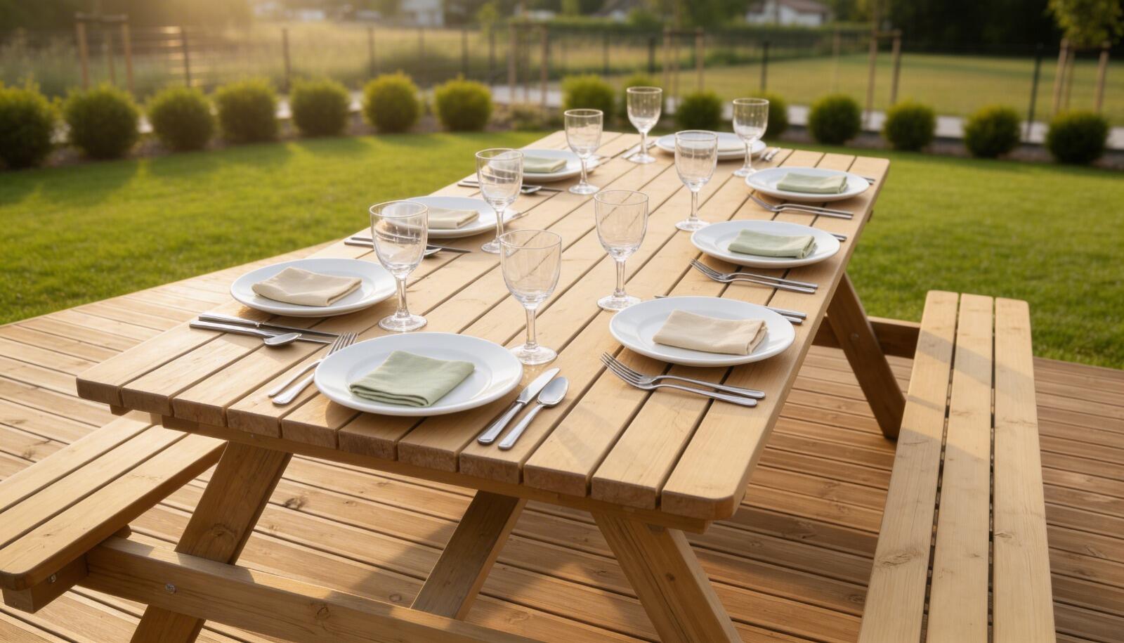 Mesa de madeira KIT PICNIC 180X150X70CM - 4