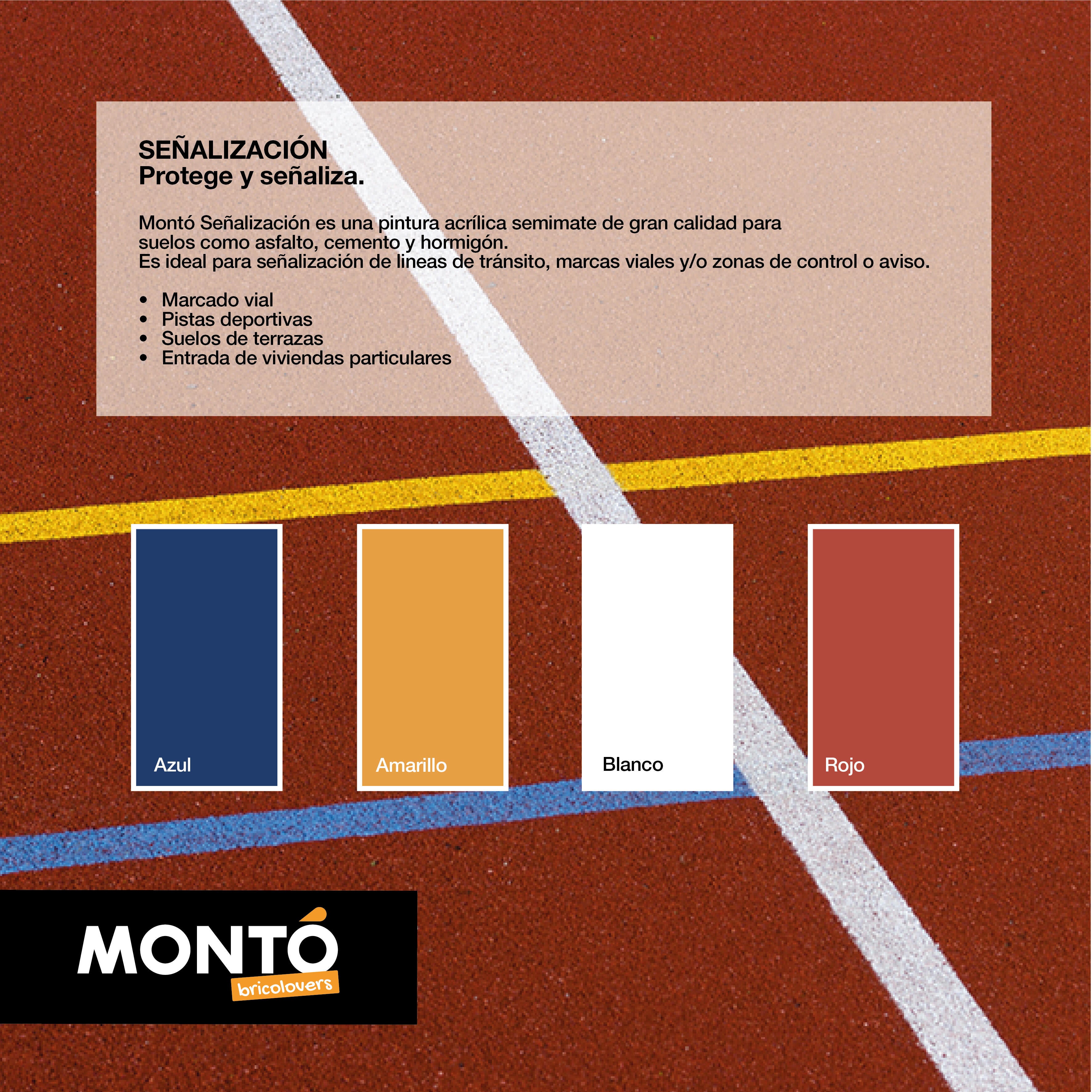Pintura suelo color amarillo para hormigón, piedra, ladrillo MONTÓ satinado 750 ml base agua - 6