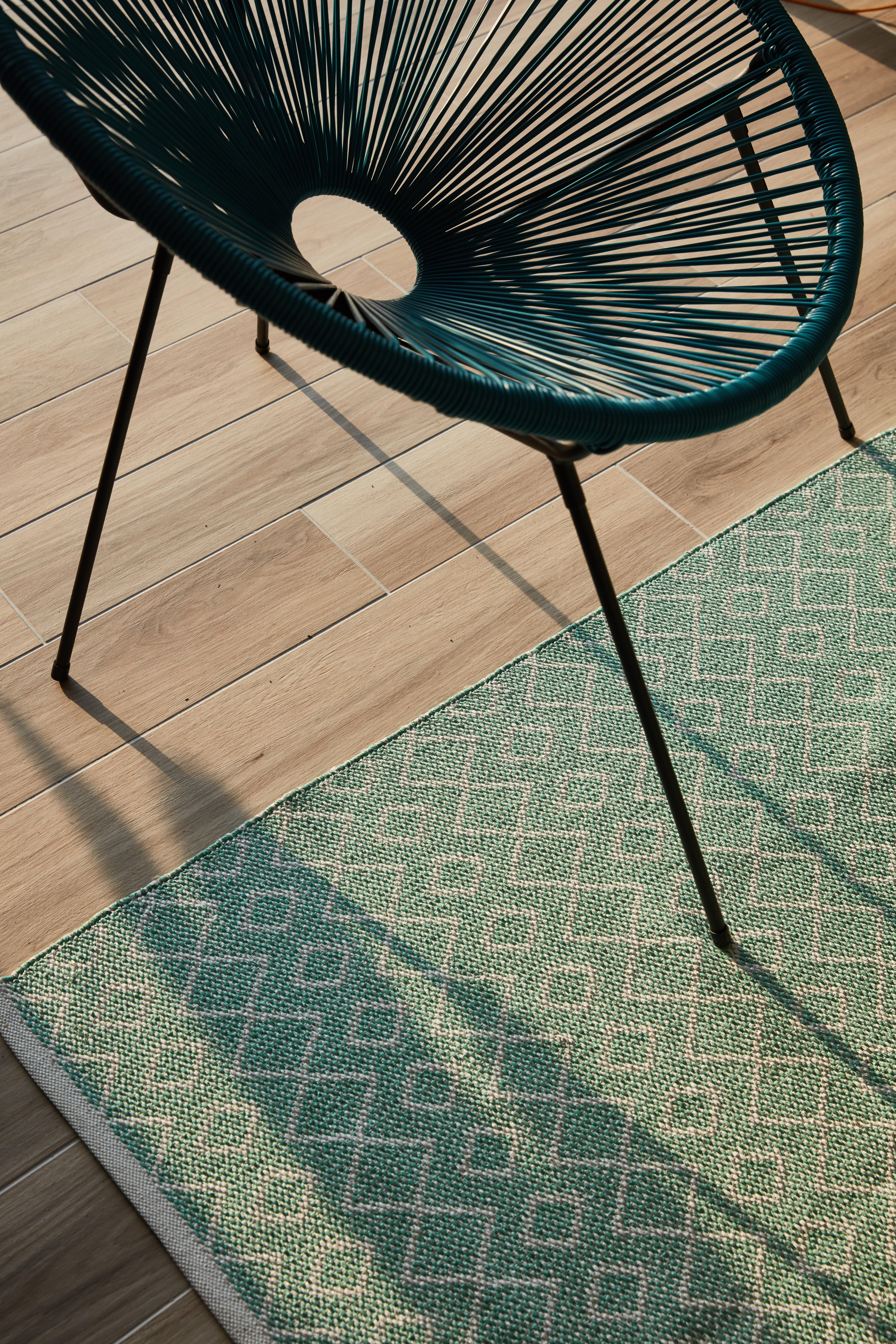 Sedia da giardino in acciaio blu Acapulco, seduta in rattan sintetico blu - 7