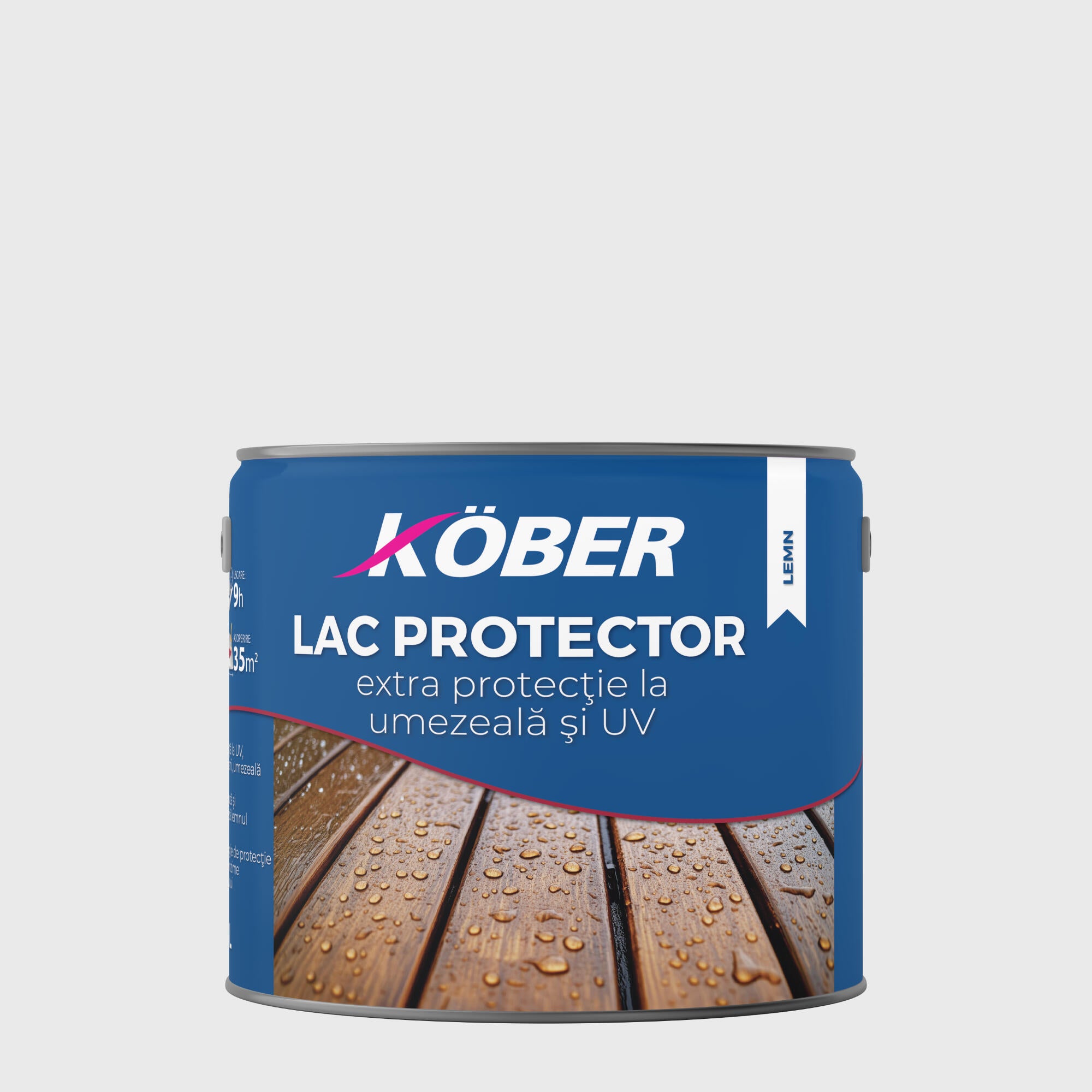 Lazura lemn subtire 2 in 1 Kober, pe baza de solvent, interior/exterior, wenge, 2.5 L