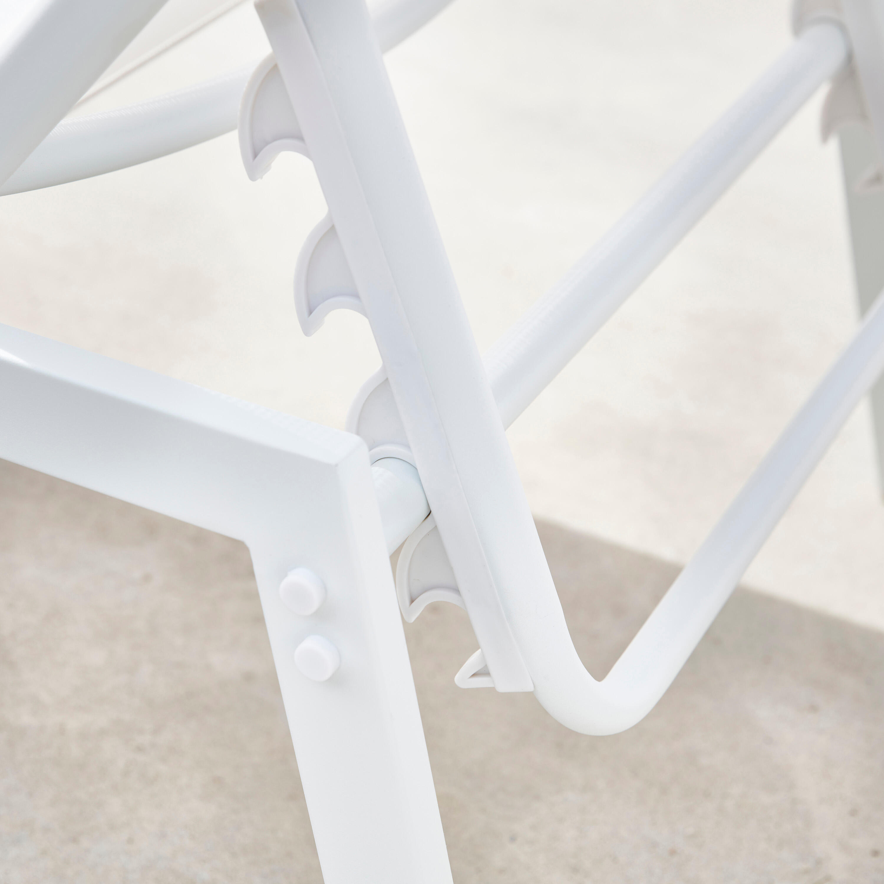 Tumbona de jardín NATERIAL Riba de metal blanco 61x33x199 cm - 14