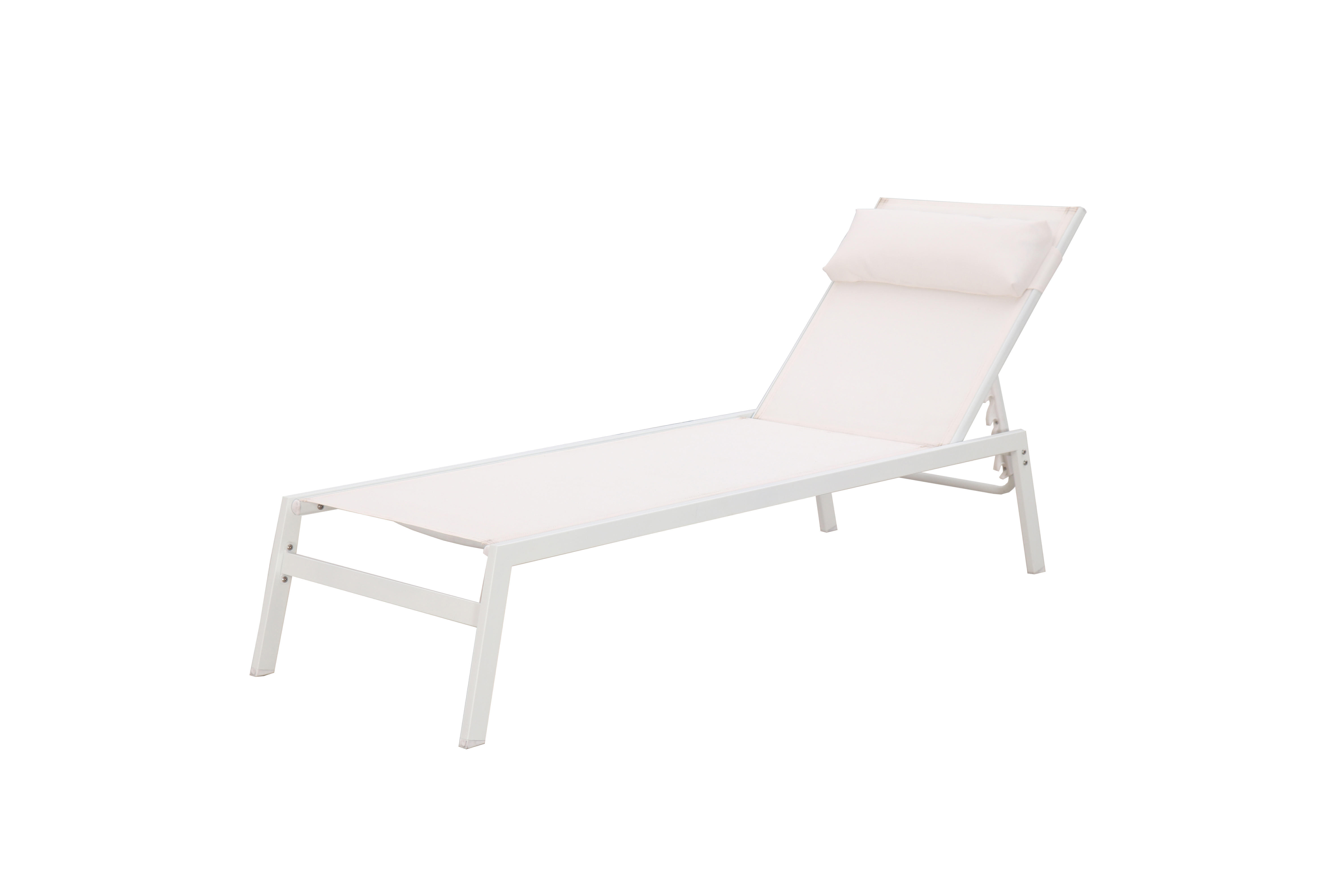 Tumbona de jardín NATERIAL Riba de metal blanco 61x33x199 cm - 7
