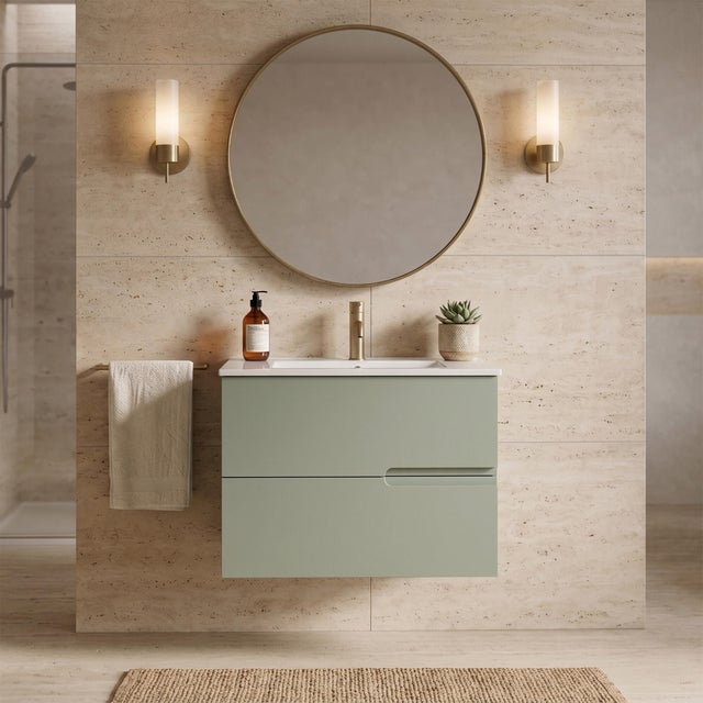 MUEBLE DE BAÑO MÓNACO VERDE 60X45CM 2 CAJONES