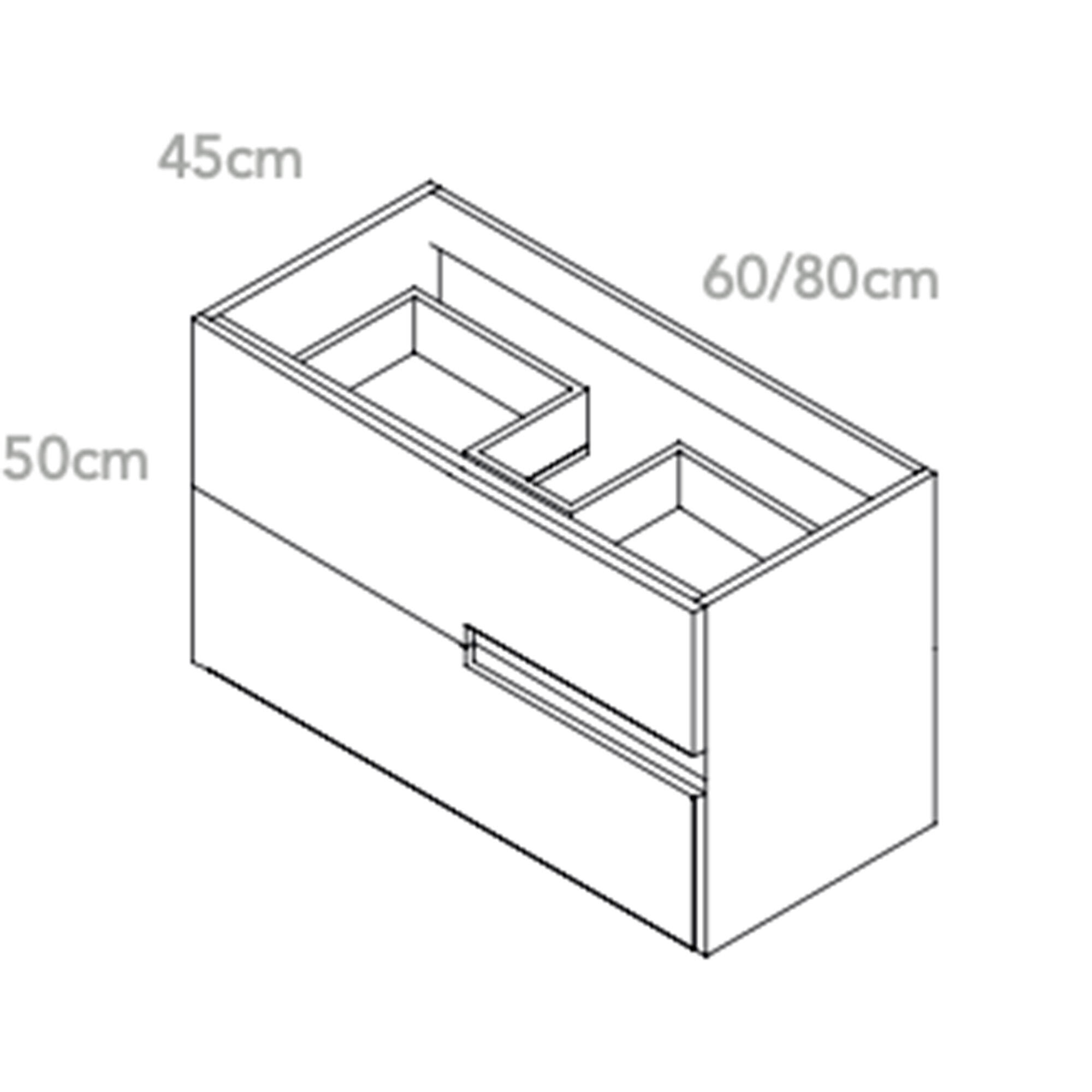 MUEBLE DE BAÑO MÓNACO BEIGE 80X45CM 2 CAJONES - 4