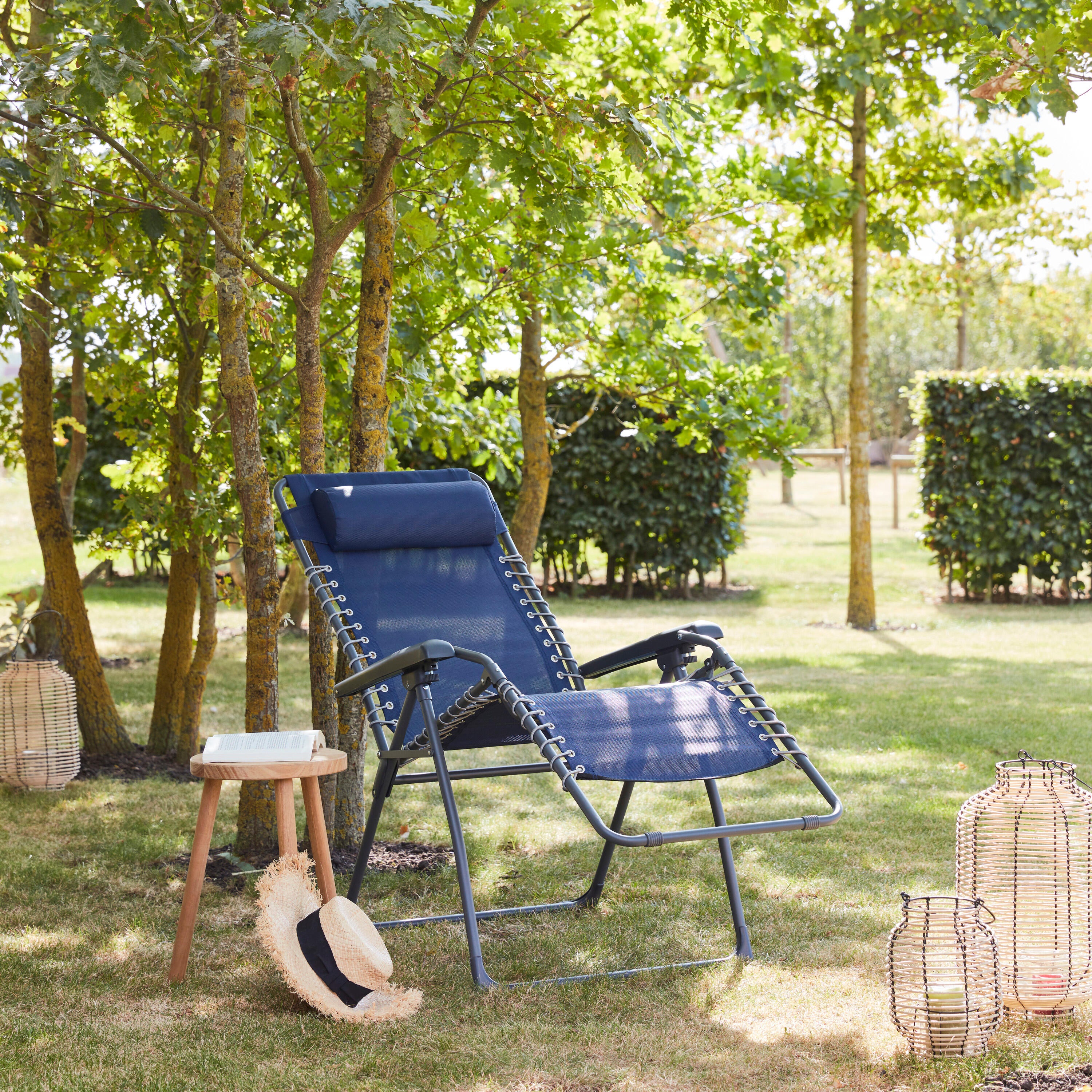 Sillón de jardín de metal NATERIAL Zero Gravity azul - 4