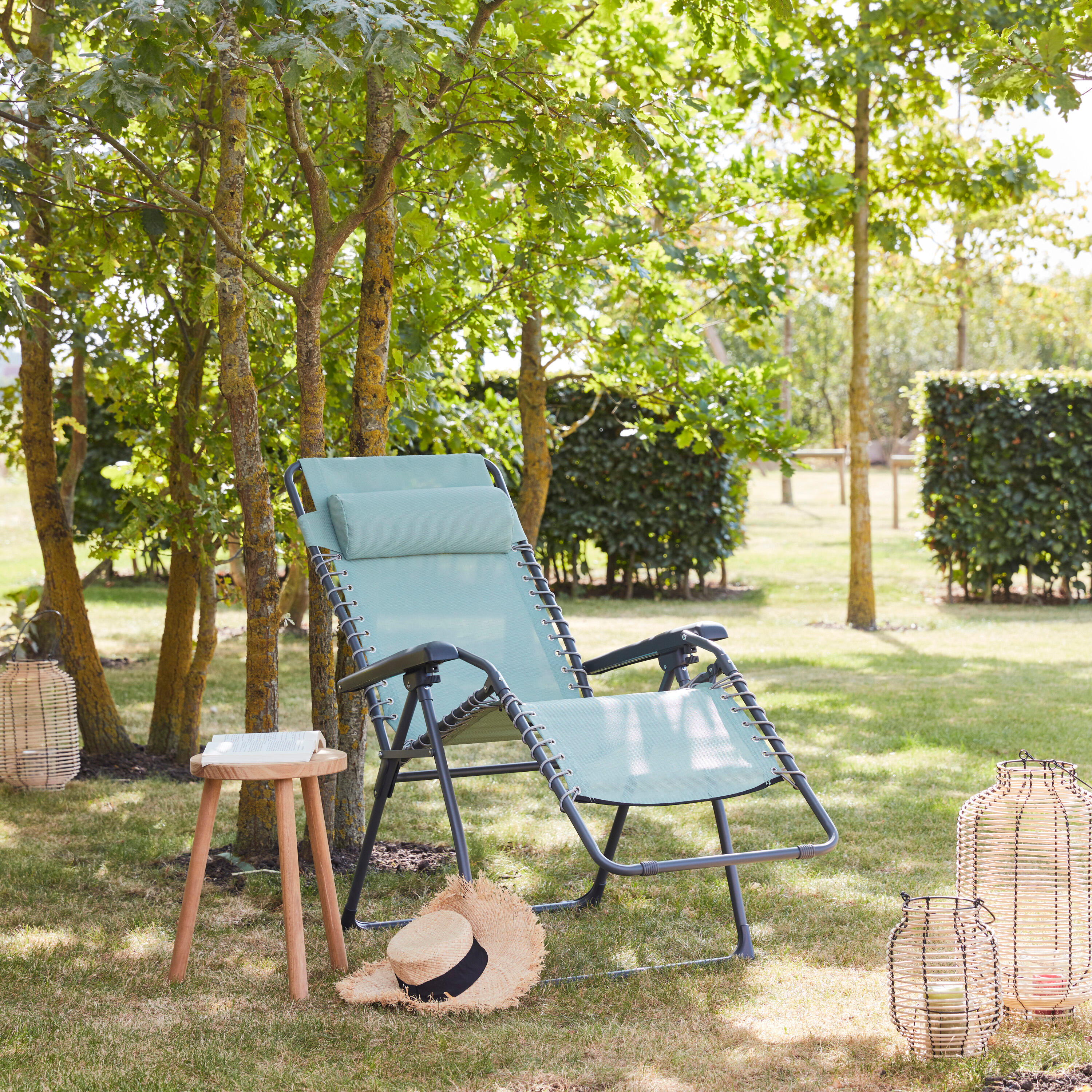 Sillón de jardín de metal NATERIAL Zero Gravity verde - 5