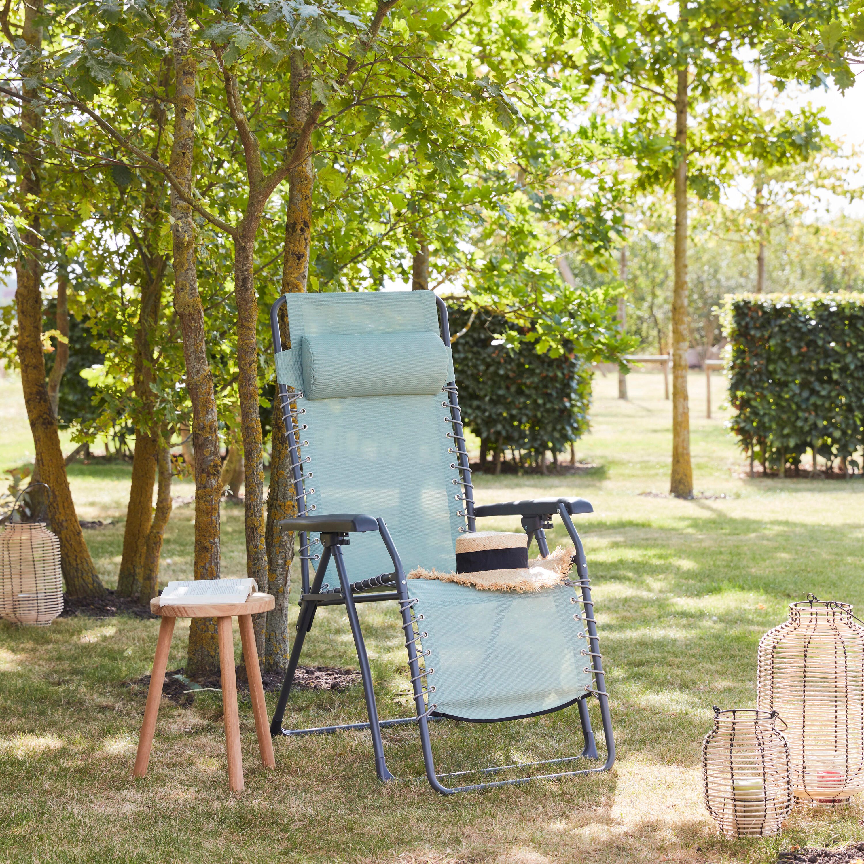 Sillón de jardín de metal NATERIAL Zero Gravity verde - 4